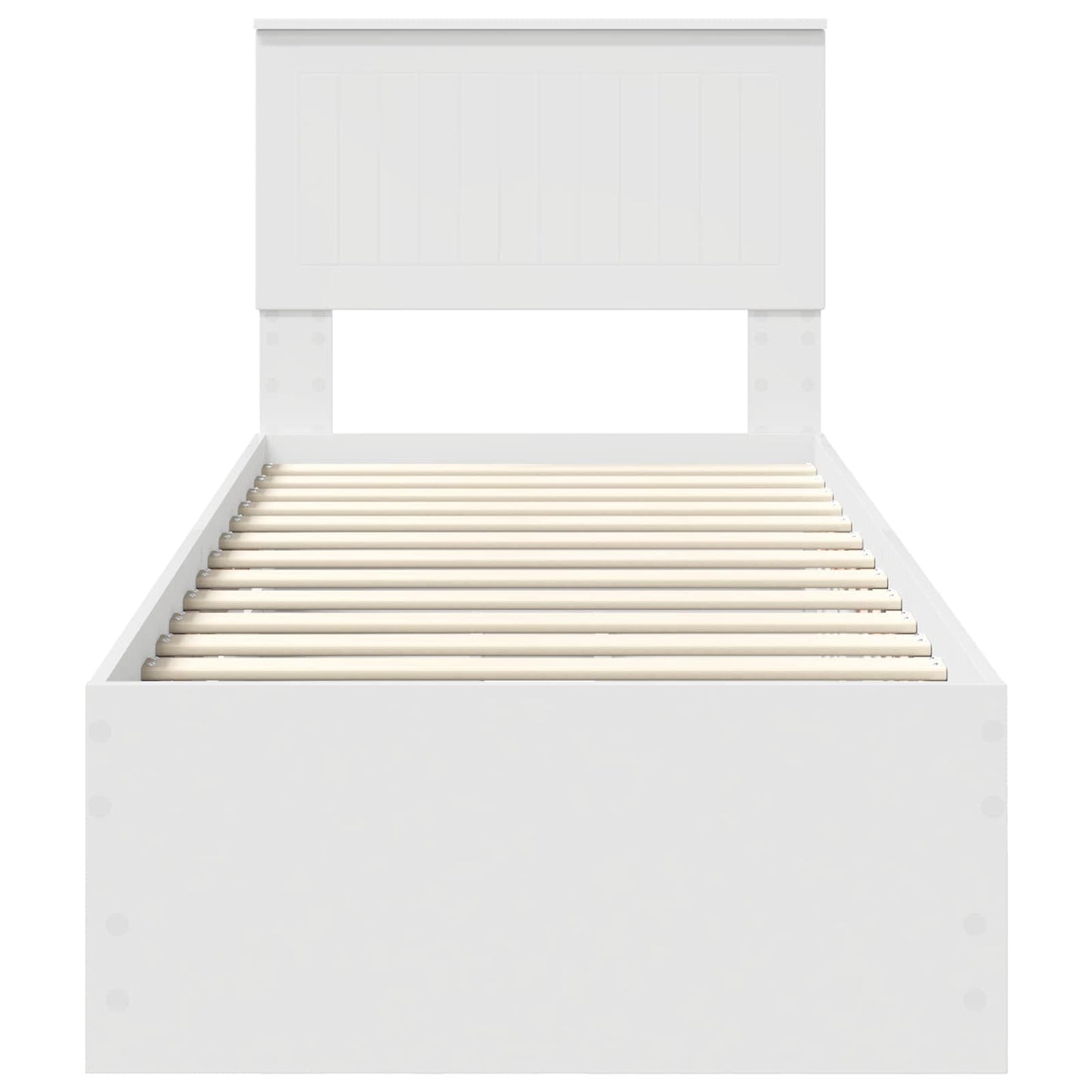 Bedframe met lade met hoofdeinde Wit 75 x 190 cm Ingenieurshout is nu te koop bij PeponiXL, paradijselijk wonen!