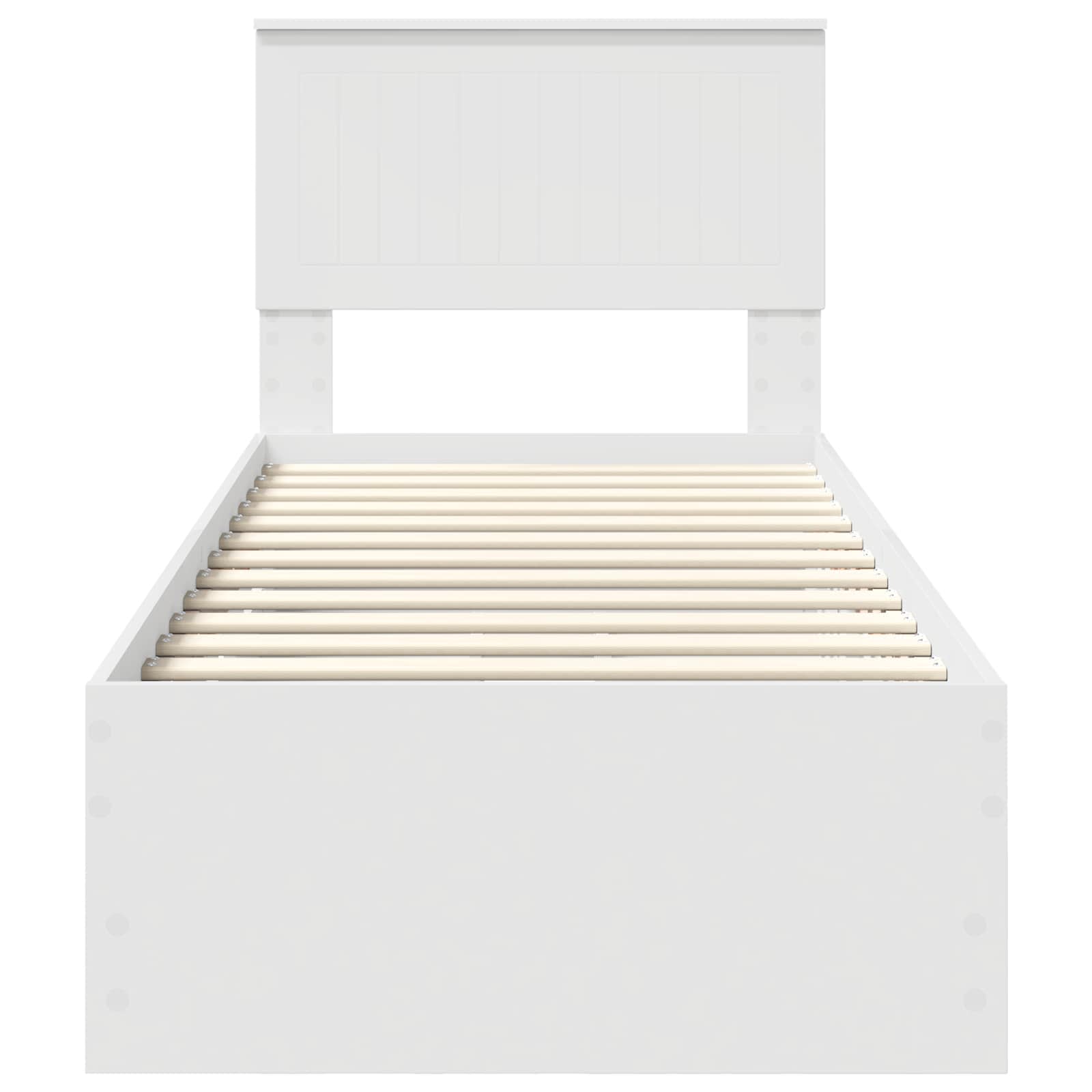 Bedframe met lade met hoofdeinde Wit 75 x 190 cm Ingenieurshout is nu te koop bij PeponiXL, paradijselijk wonen!