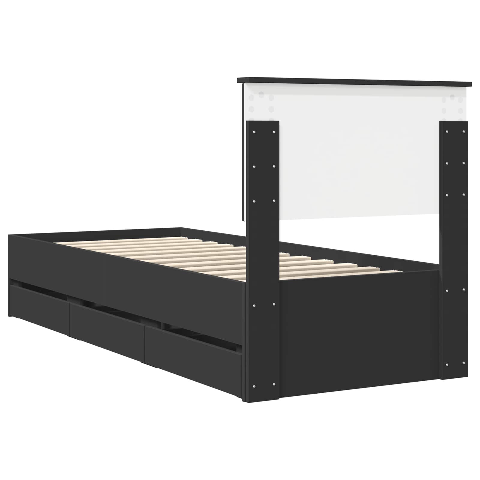 Bedframe met lade met opslag Zwart 75 x 190 cm Ingenieurshout is nu te koop bij PeponiXL, paradijselijk wonen!