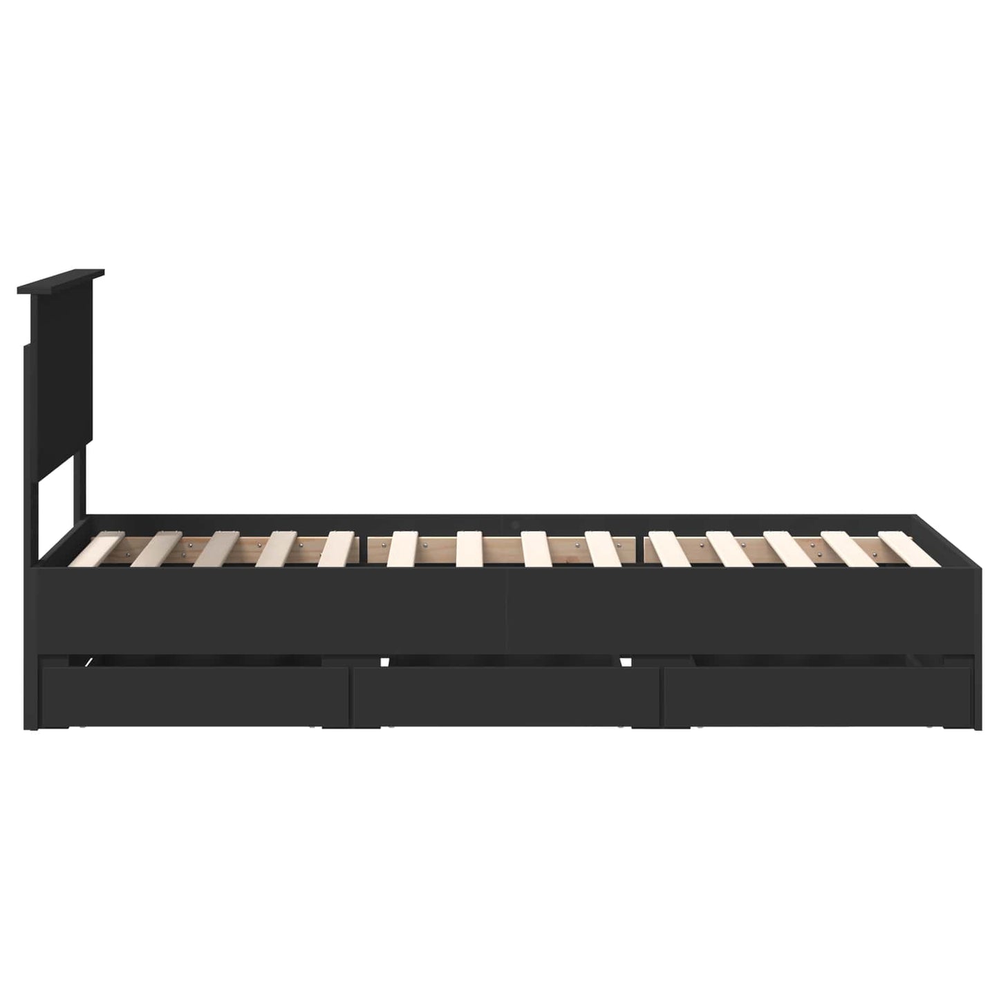 Bedframe met lade met opslag Zwart 75 x 190 cm Ingenieurshout is nu te koop bij PeponiXL, paradijselijk wonen!