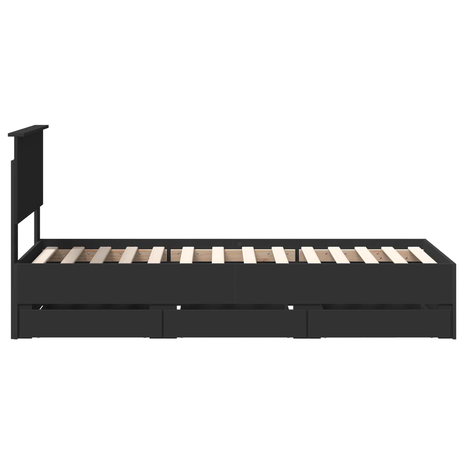 Bedframe met lade met opslag Zwart 75 x 190 cm Ingenieurshout is nu te koop bij PeponiXL, paradijselijk wonen!