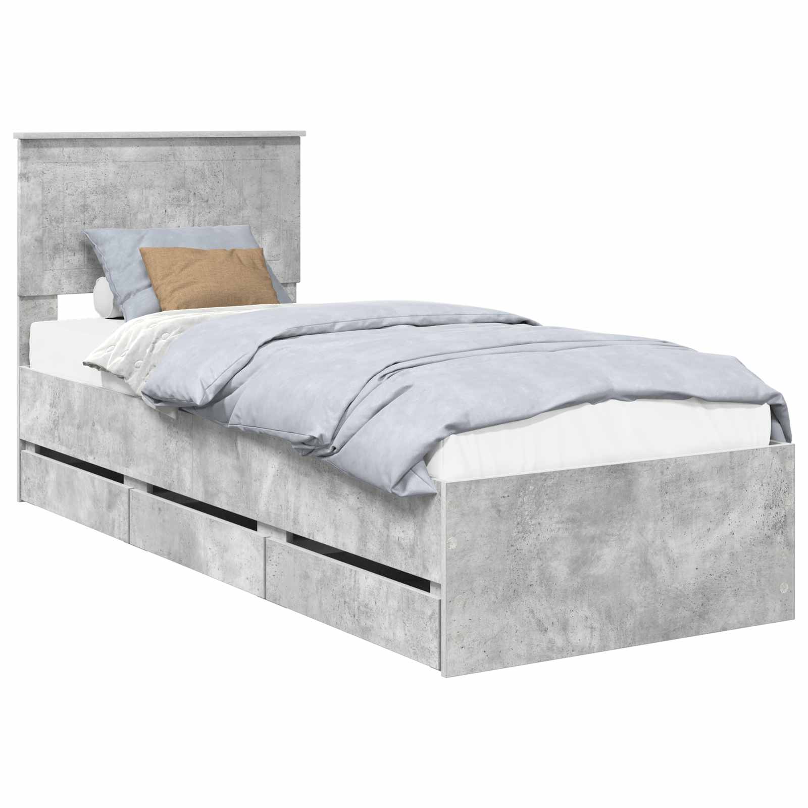 Bedframe met lade Beton Grijs 75 x 190 cm Ingenieurshout is nu te koop bij PeponiXL, paradijselijk wonen!