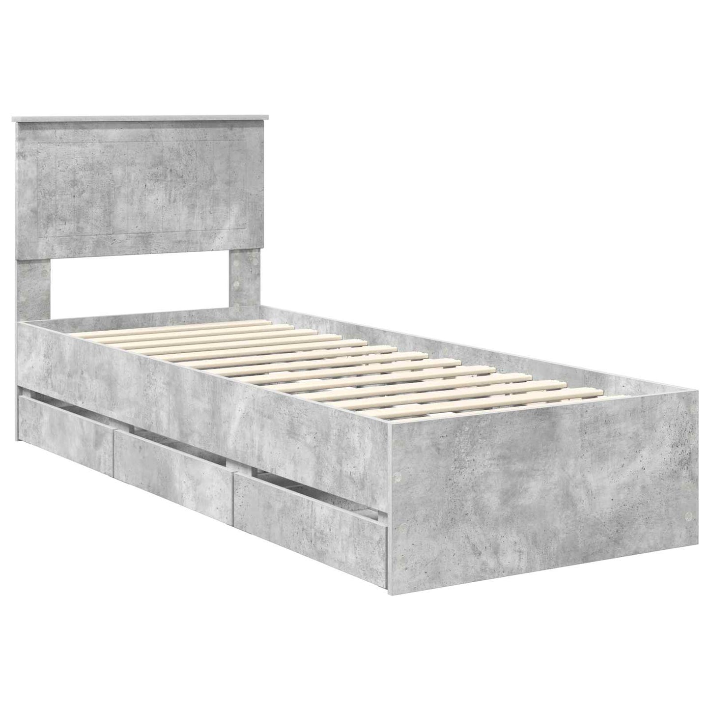 Bedframe met lade Beton Grijs 75 x 190 cm Ingenieurshout is nu te koop bij PeponiXL, paradijselijk wonen!