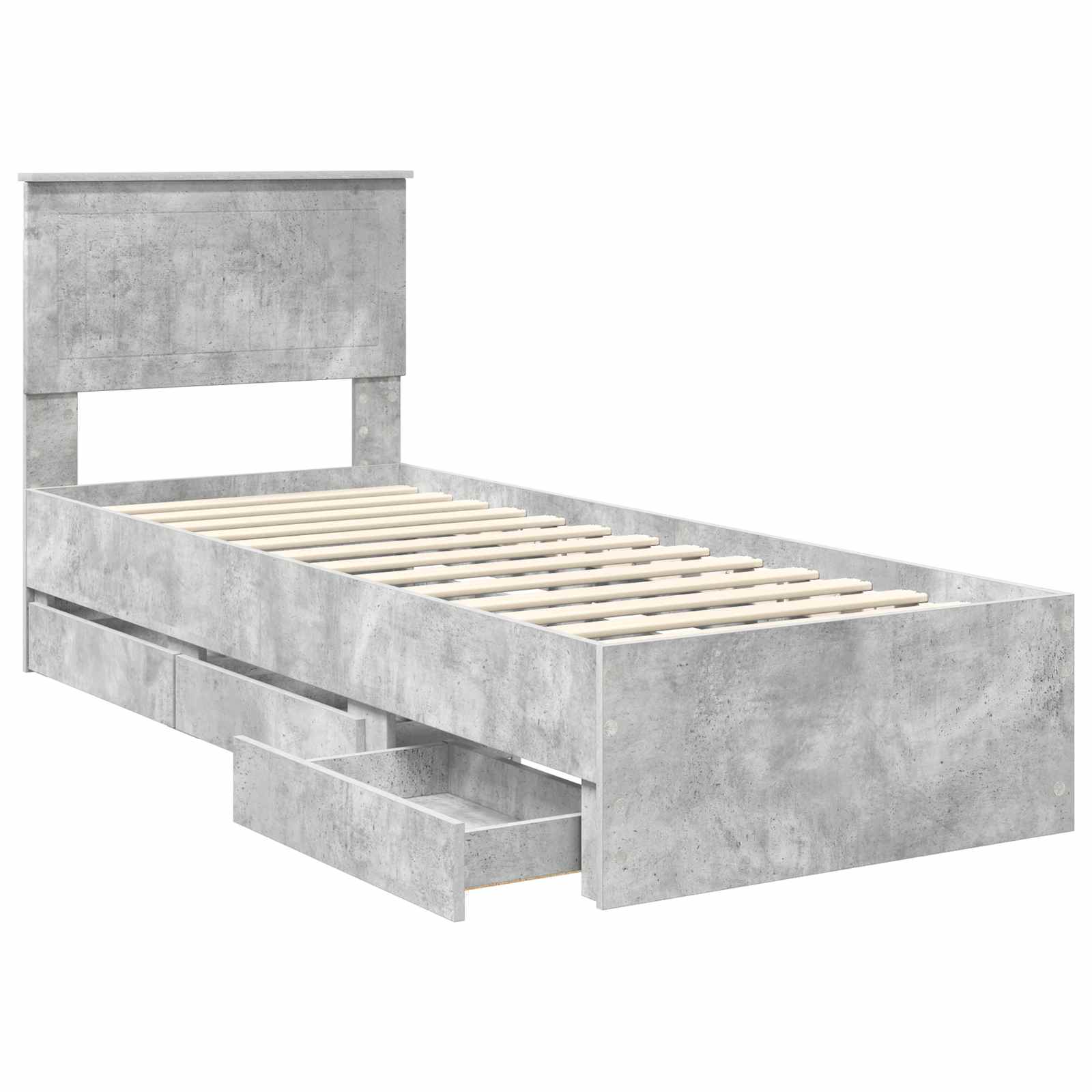 Bedframe met lade Beton Grijs 75 x 190 cm Ingenieurshout is nu te koop bij PeponiXL, paradijselijk wonen!