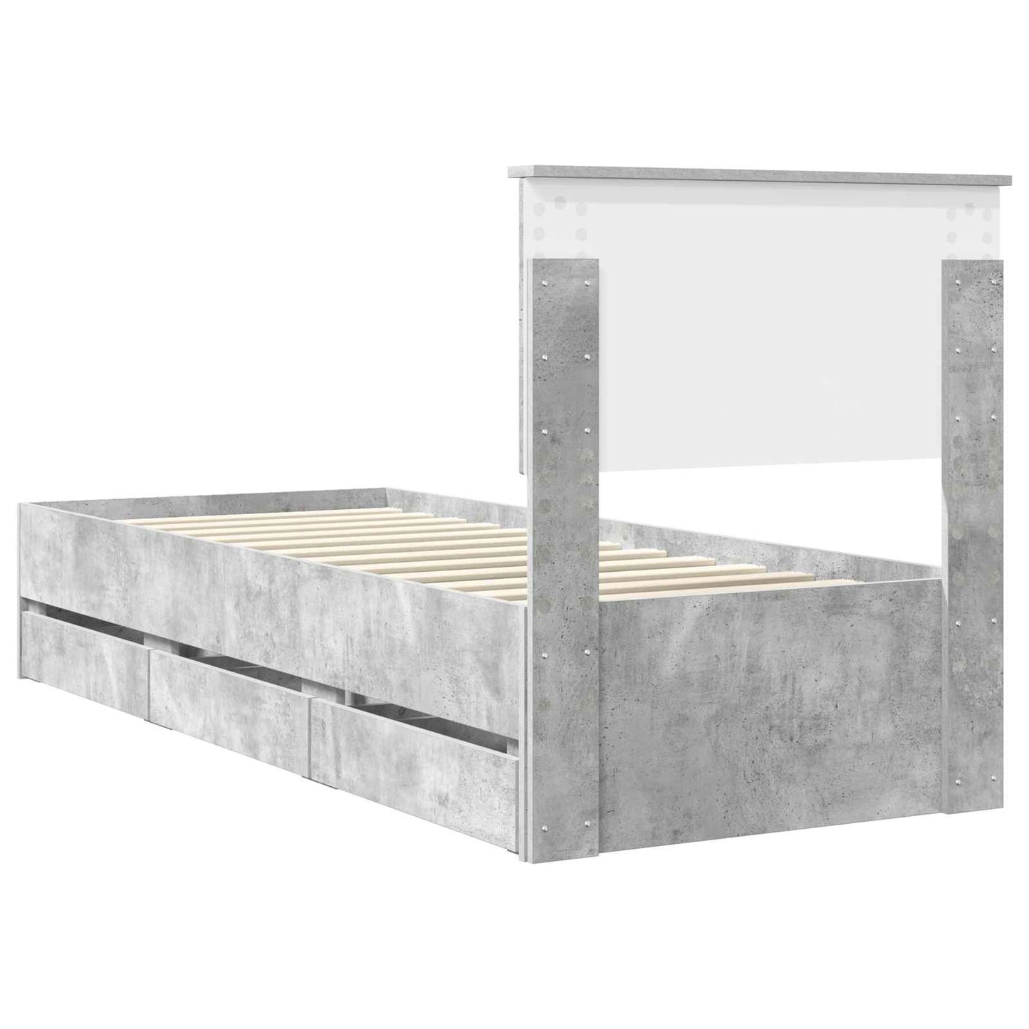 Bedframe met lade Beton Grijs 75 x 190 cm Ingenieurshout is nu te koop bij PeponiXL, paradijselijk wonen!