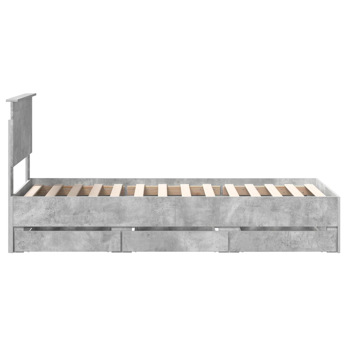 Bedframe met lade Beton Grijs 75 x 190 cm Ingenieurshout is nu te koop bij PeponiXL, paradijselijk wonen!