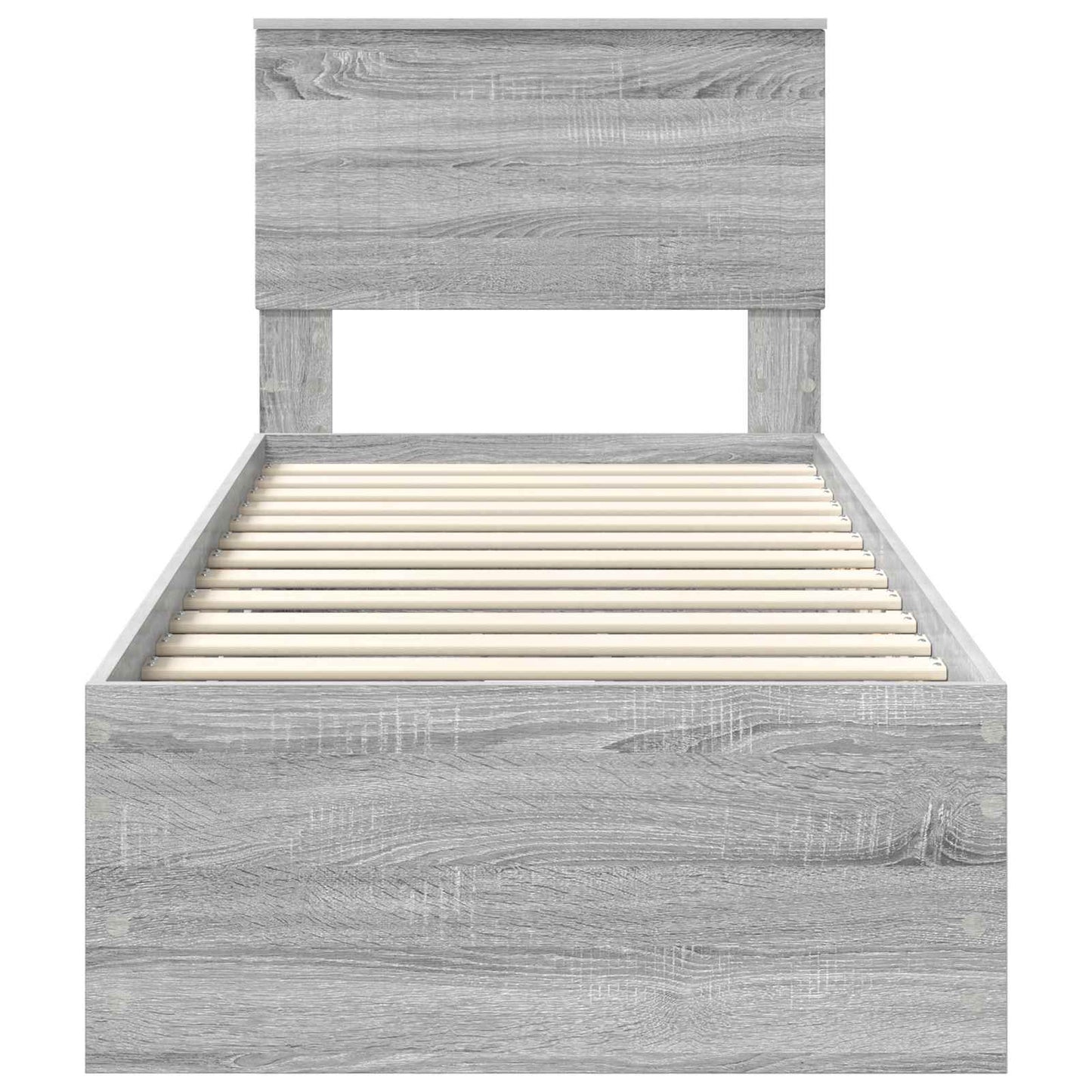 Bedframe met lade Grijs Sonoma 75 x 190 cm Ingenieurshout is nu te koop bij PeponiXL, paradijselijk wonen!