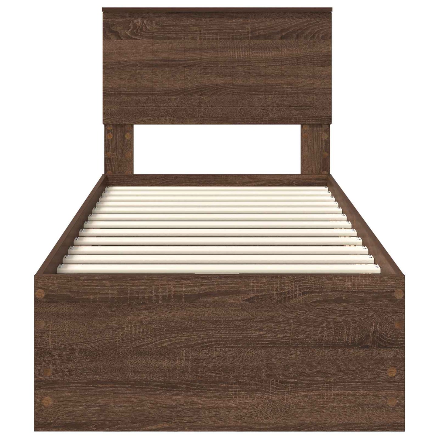 Bedframe met lade Bruin Eiken 75 x 190 cm Ingenieurshout is nu te koop bij PeponiXL, paradijselijk wonen!