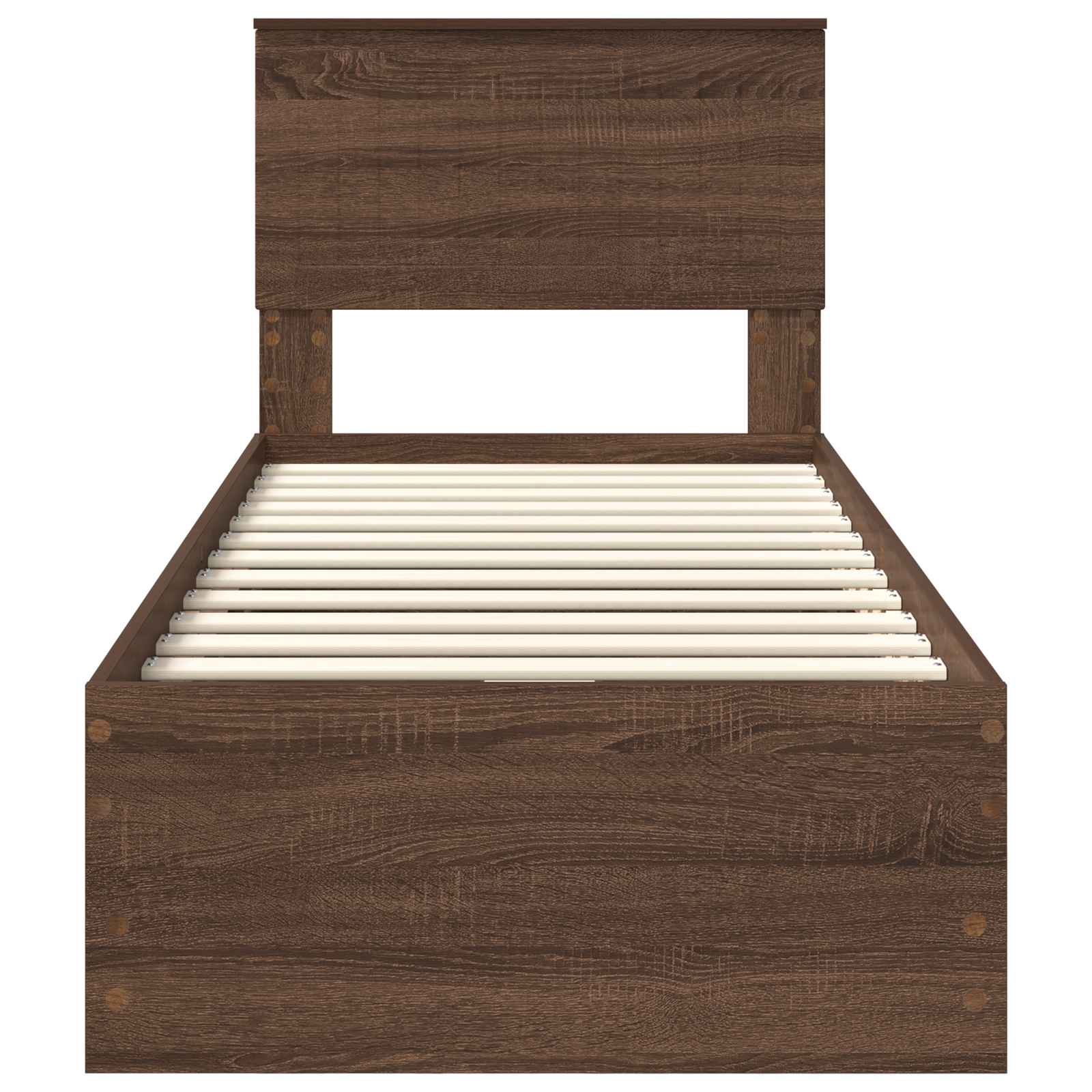 Bedframe met lade Bruin Eiken 75 x 190 cm Ingenieurshout is nu te koop bij PeponiXL, paradijselijk wonen!