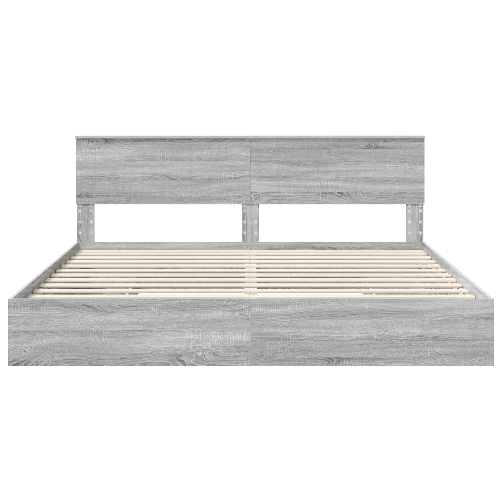 Opslag bed met lade Grijs Sonoma 200 x 200 cm Bewerkt hout is nu te koop bij PeponiXL, paradijselijk wonen!