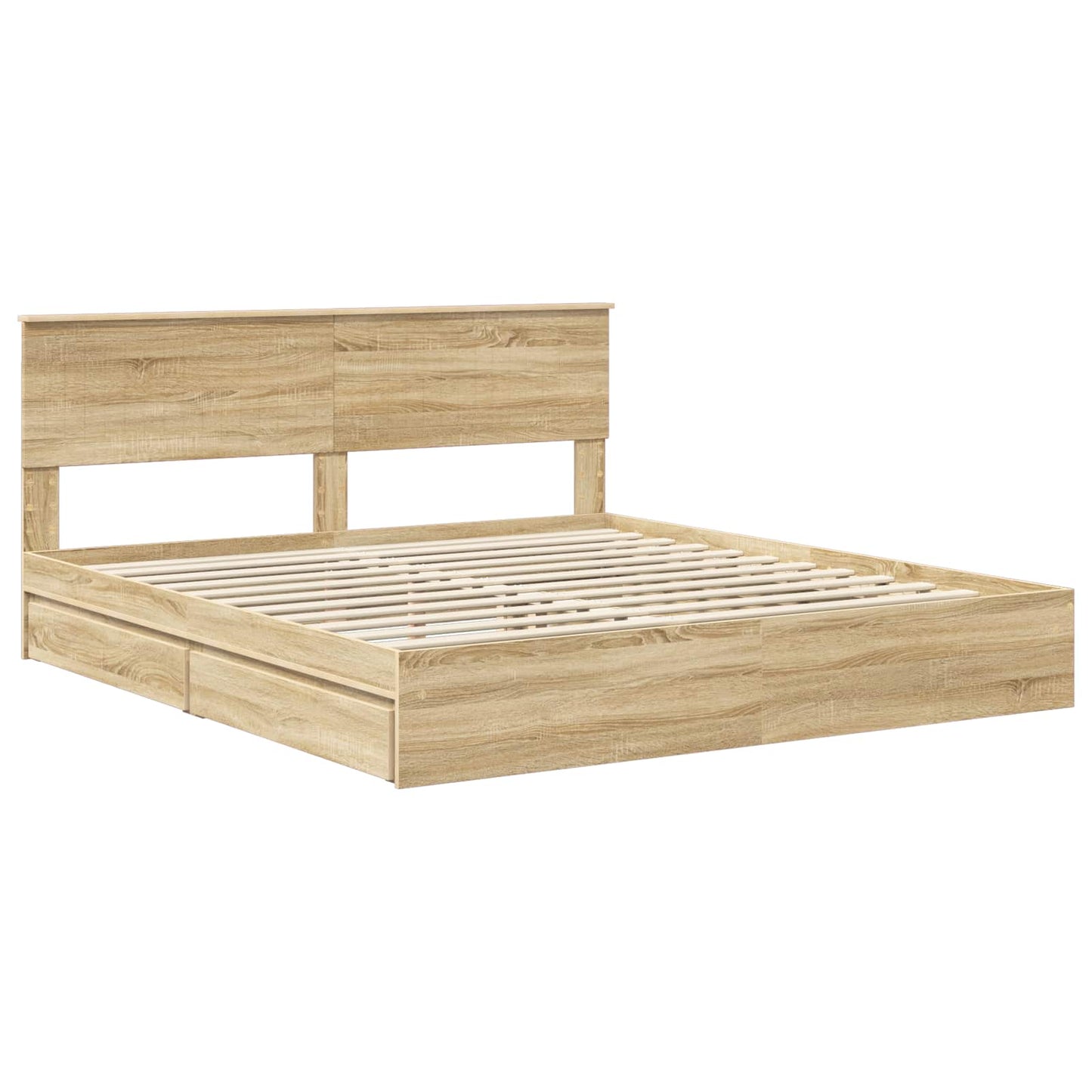 Opslag bed met lade Sonoma Eiken 180 x 200 cm Bewerkt hout is nu te koop bij PeponiXL, paradijselijk wonen!