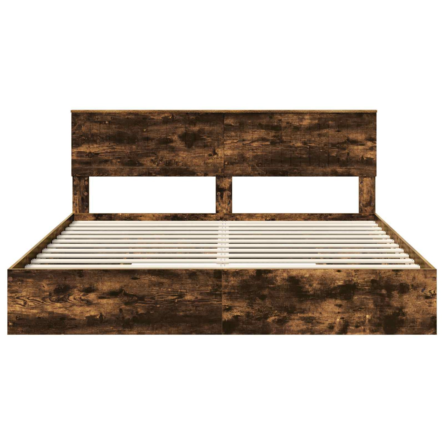 Opslag bed met lade Gerookt eiken 180 x 200 cm Bewerkt hout is nu te koop bij PeponiXL, paradijselijk wonen!
