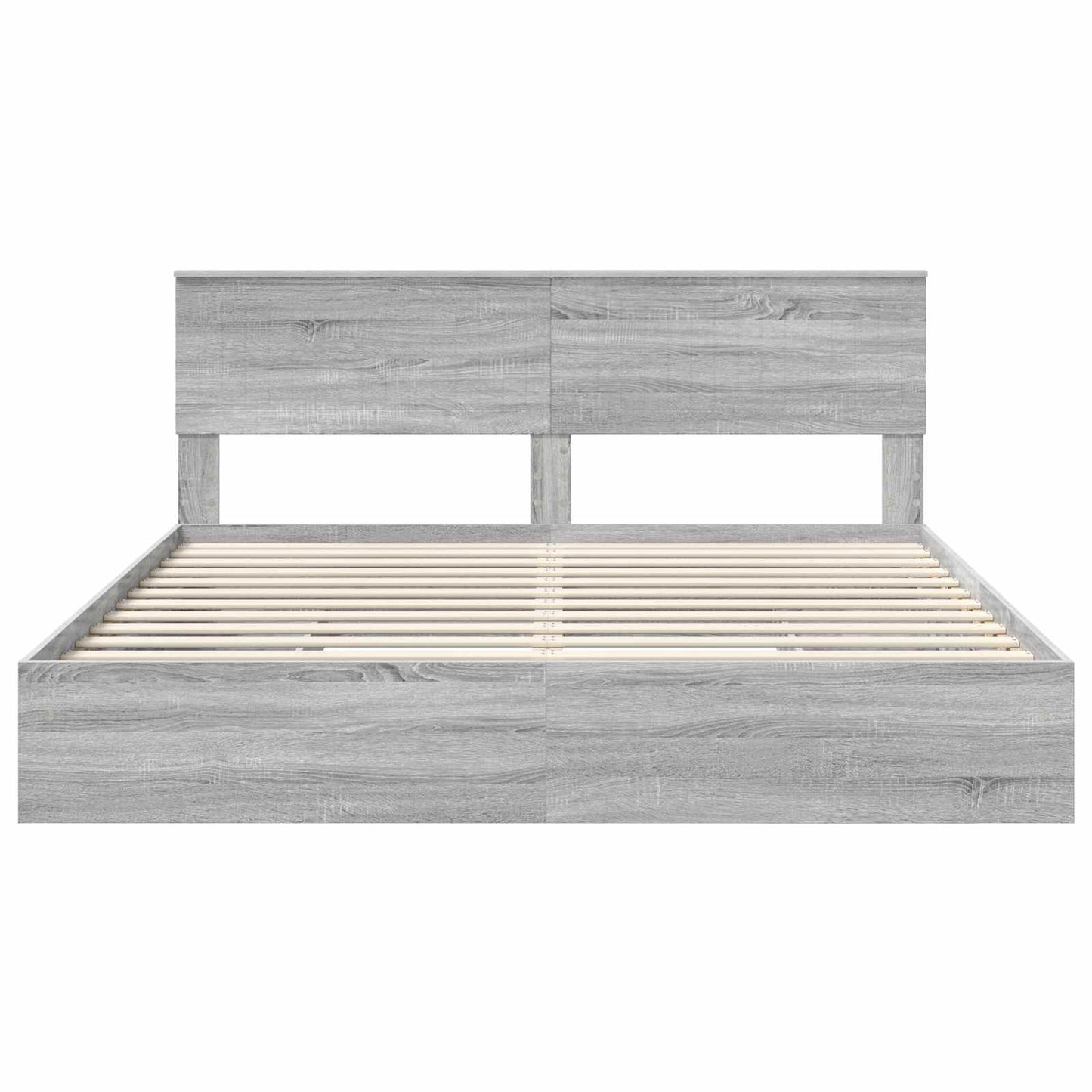 Opslag bed met lade Grijs Sonoma 180 x 200 cm Bewerkt hout is nu te koop bij PeponiXL, paradijselijk wonen!