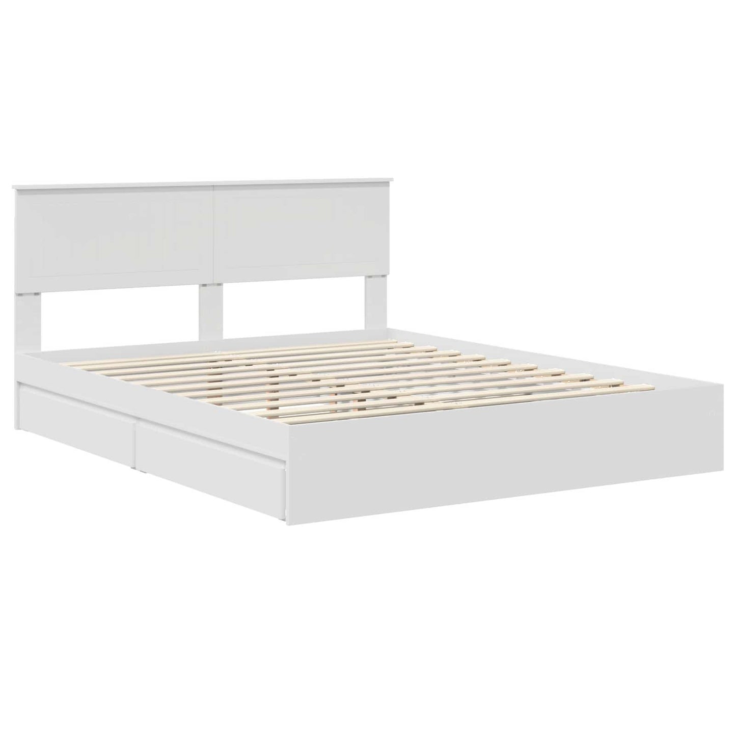 Opslag bed met hoofdeinde Wit 160 x 200 cm Bewerkt hout is nu te koop bij PeponiXL, paradijselijk wonen!