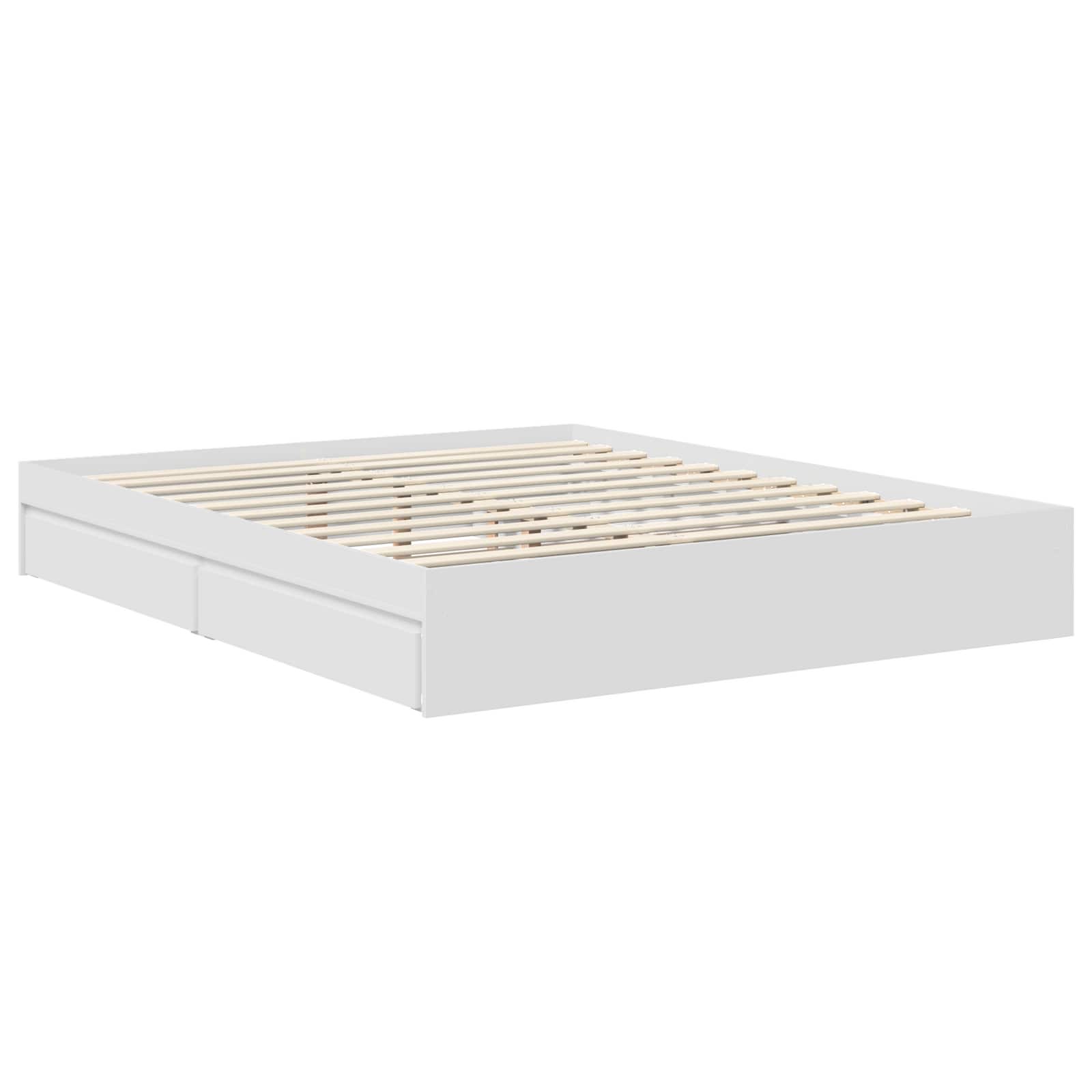 Opslag bed met hoofdeinde Wit 160 x 200 cm Bewerkt hout is nu te koop bij PeponiXL, paradijselijk wonen!