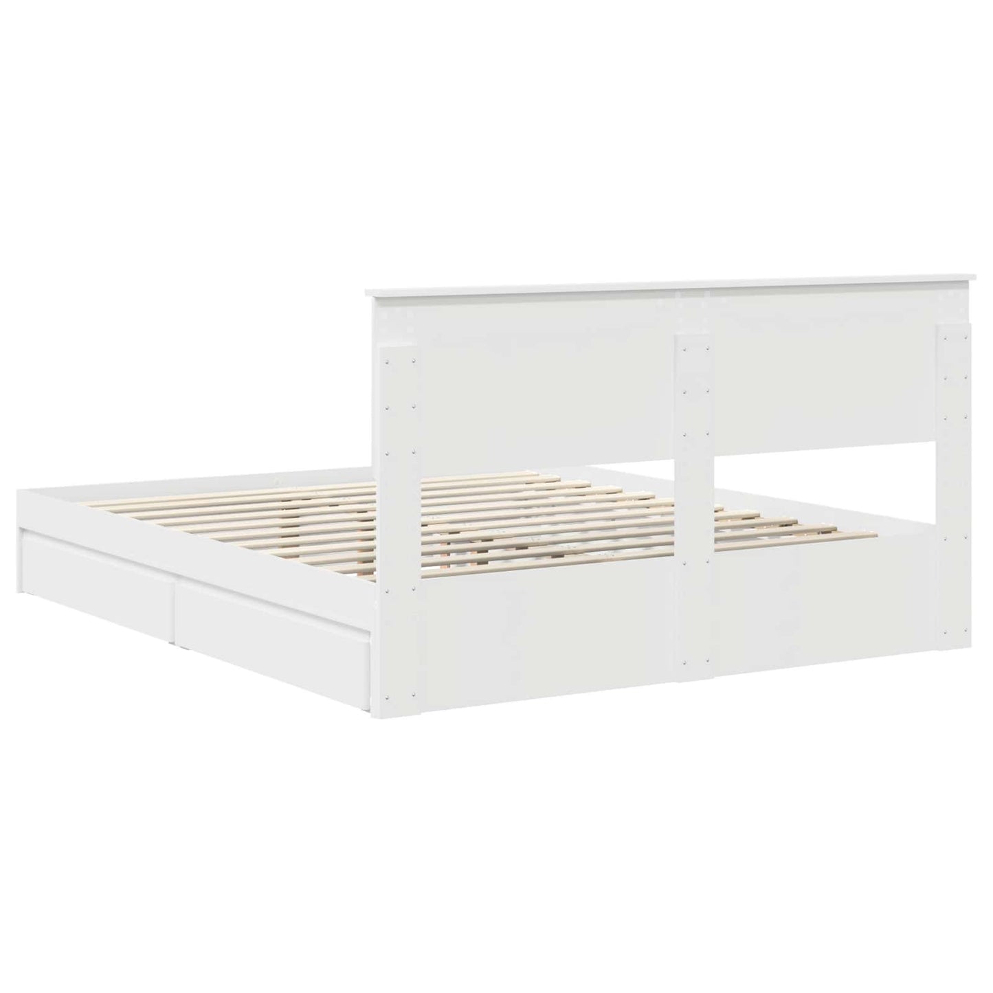 Opslag bed met hoofdeinde Wit 160 x 200 cm Bewerkt hout is nu te koop bij PeponiXL, paradijselijk wonen!