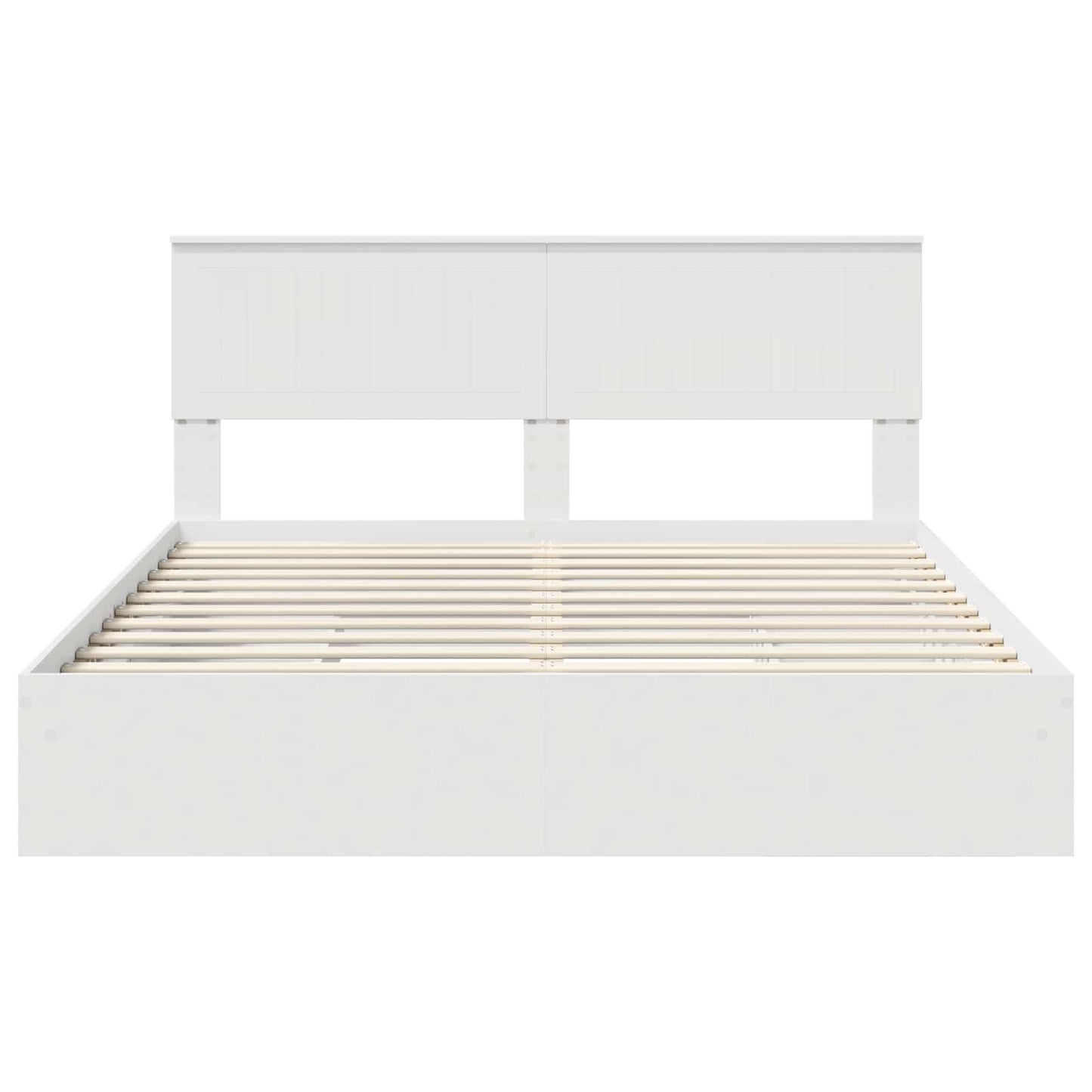 Opslag bed met hoofdeinde Wit 160 x 200 cm Bewerkt hout is nu te koop bij PeponiXL, paradijselijk wonen!