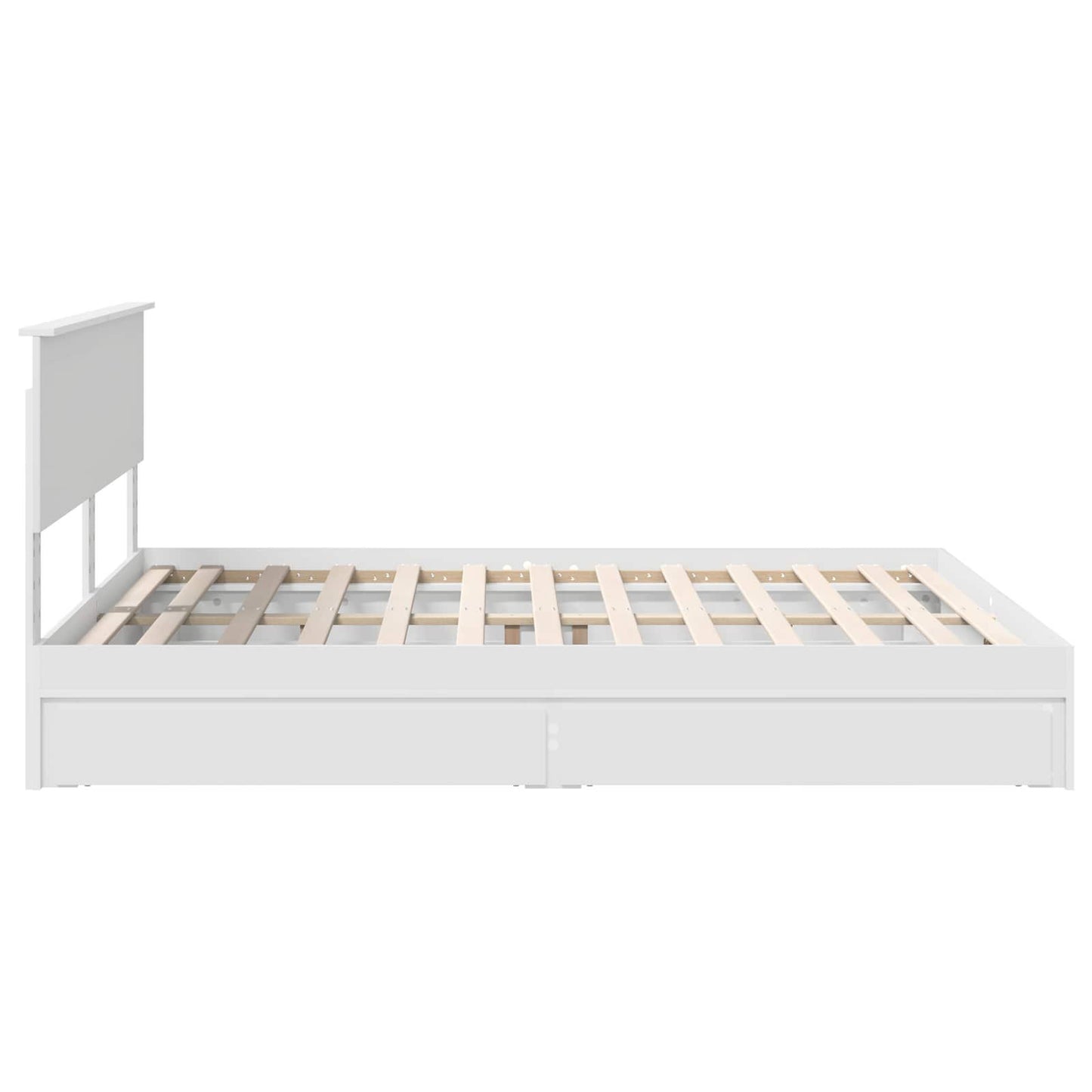 Opslag bed met hoofdeinde Wit 160 x 200 cm Bewerkt hout is nu te koop bij PeponiXL, paradijselijk wonen!
