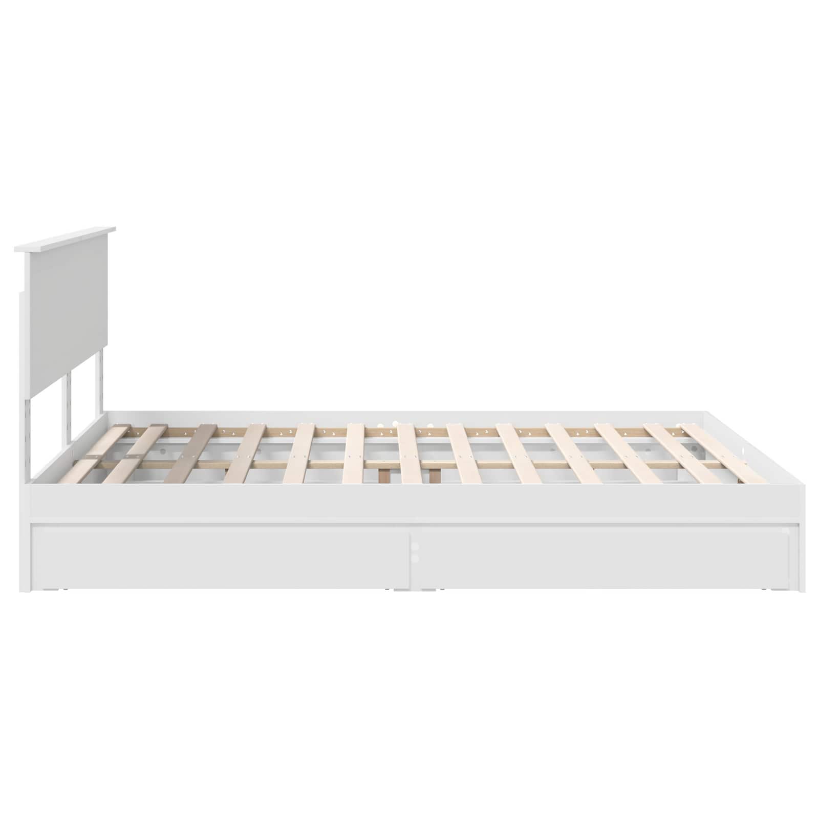 Opslag bed met hoofdeinde Wit 160 x 200 cm Bewerkt hout is nu te koop bij PeponiXL, paradijselijk wonen!