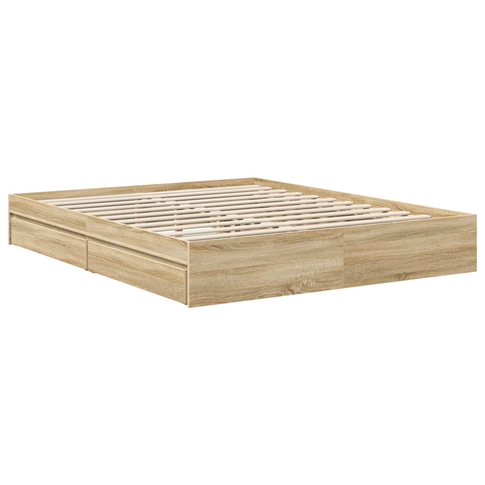 Opslag bed met lade Sonoma Eiken 160 x 200 cm Bewerkt hout is nu te koop bij PeponiXL, paradijselijk wonen!