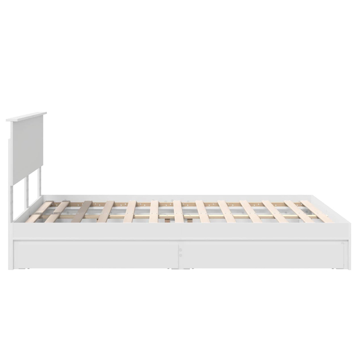 Opslag bed met hoofdeinde Wit 140 x 200 cm Bewerkt hout is nu te koop bij PeponiXL, paradijselijk wonen!