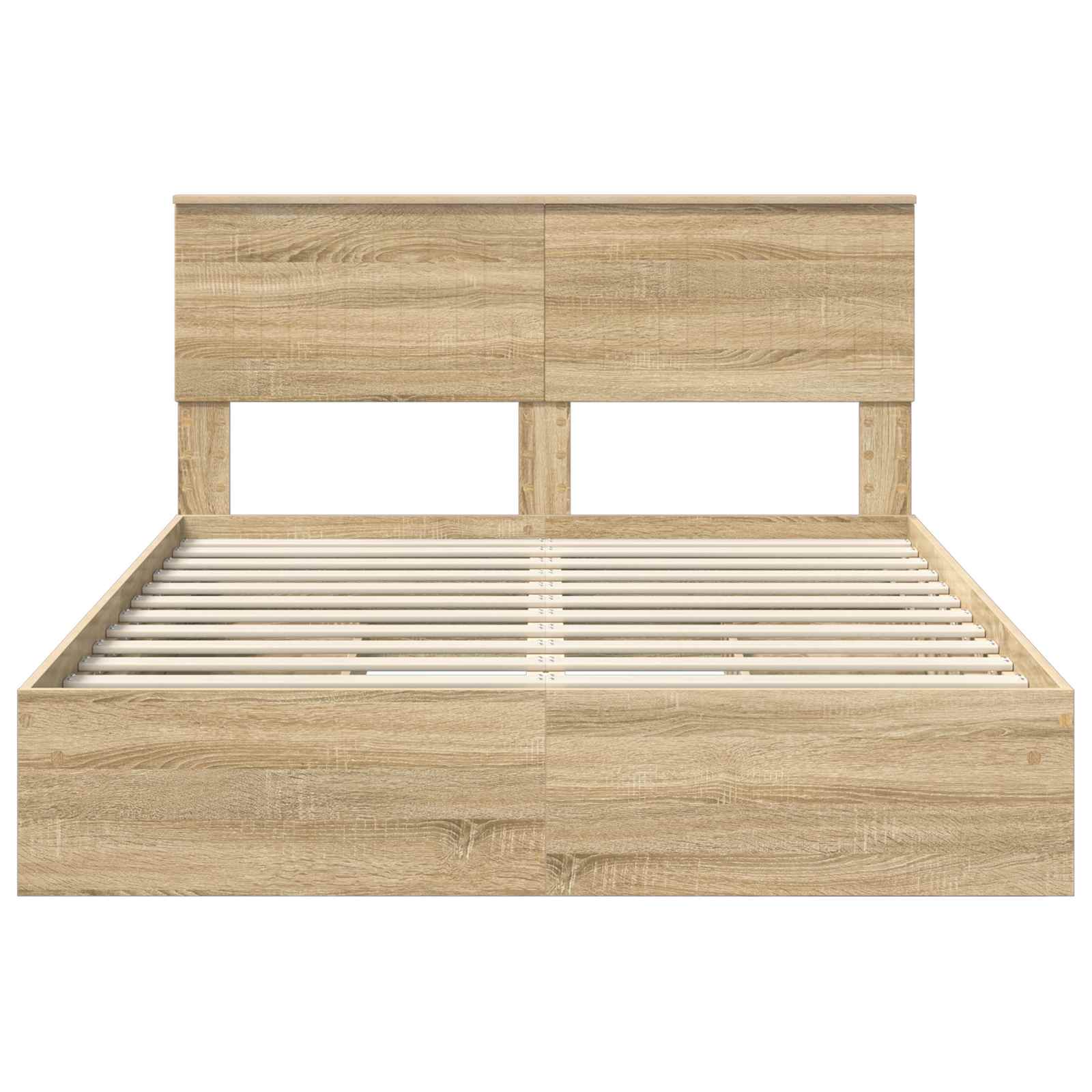 Opslag bed met lade Sonoma Eiken 140 x 200 cm Bewerkt hout is nu te koop bij PeponiXL, paradijselijk wonen!