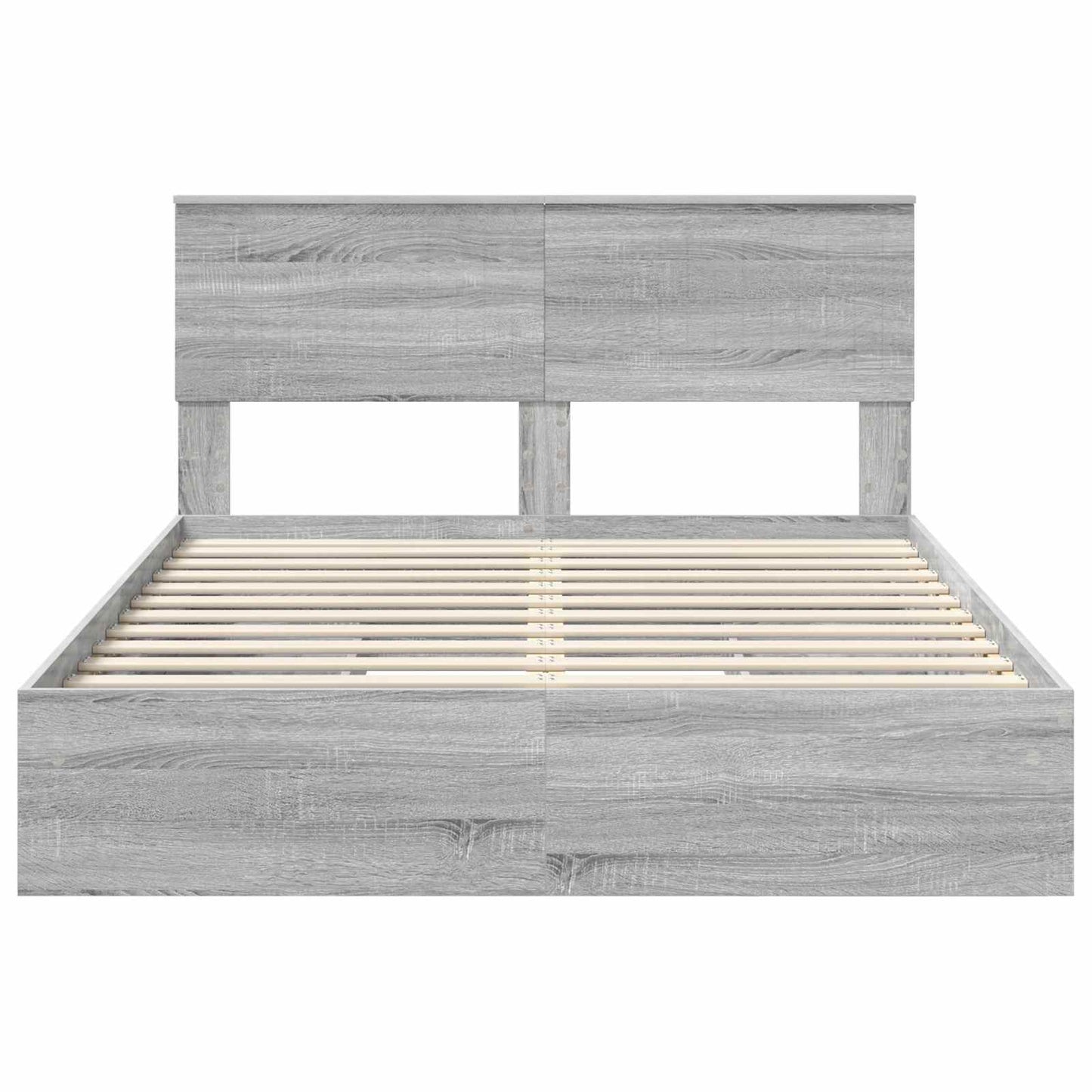 Opslag bed met lade Grijs Sonoma 140 x 200 cm Bewerkt hout is nu te koop bij PeponiXL, paradijselijk wonen!