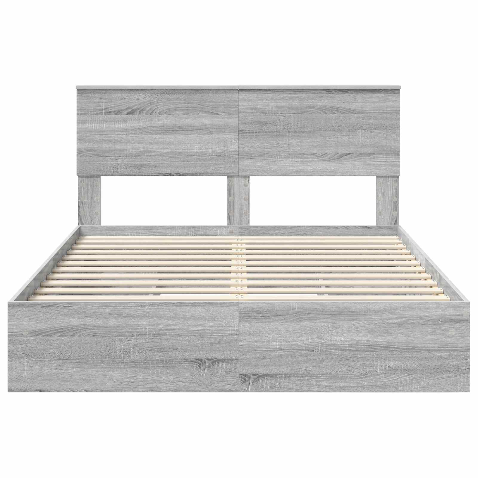 Opslag bed met lade Grijs Sonoma 140 x 200 cm Bewerkt hout is nu te koop bij PeponiXL, paradijselijk wonen!