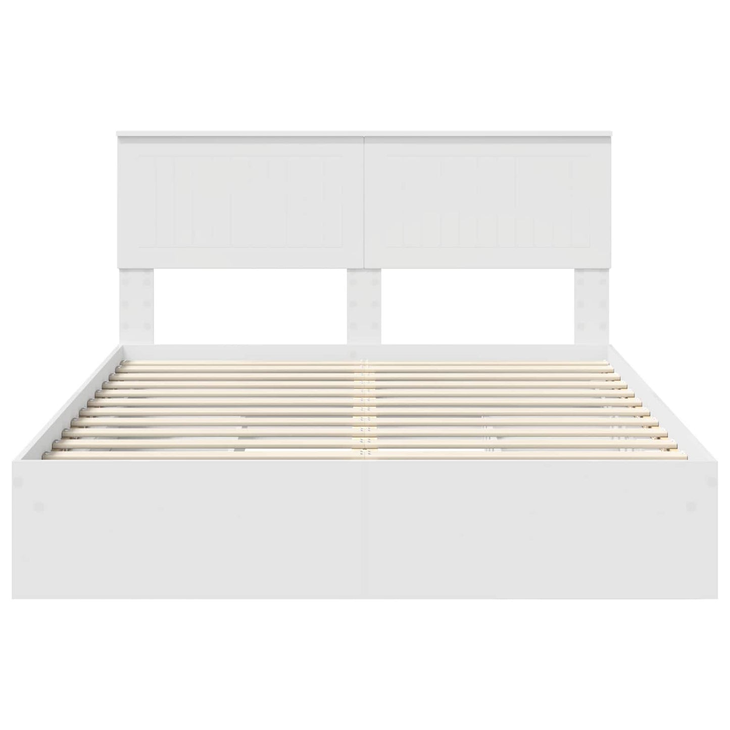 Opslag bed met hoofdeinde Wit 140 x 190 cm Bewerkt hout is nu te koop bij PeponiXL, paradijselijk wonen!