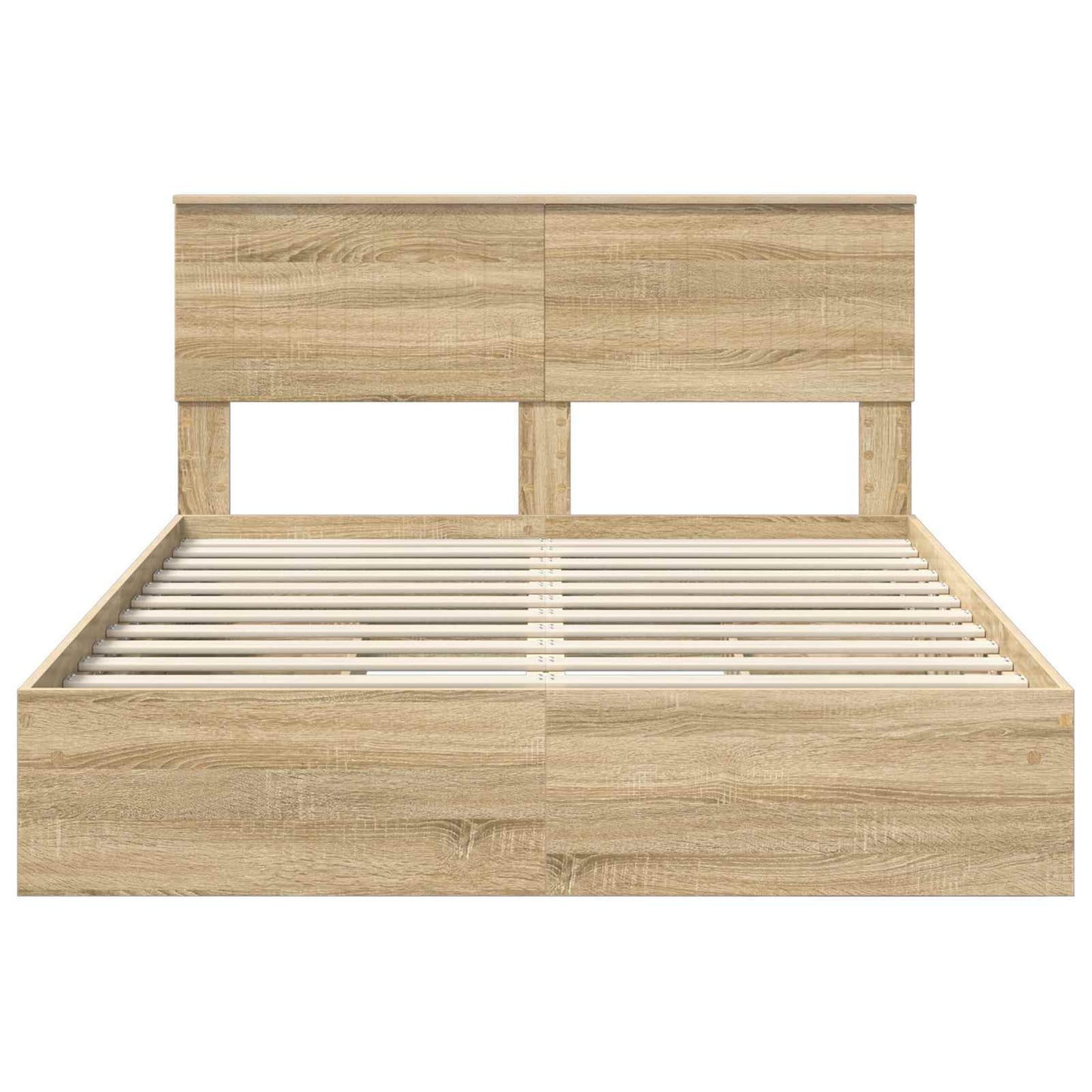 Opslag bed met lade Sonoma Eiken 135 x 190 cm Bewerkt hout is nu te koop bij PeponiXL, paradijselijk wonen!