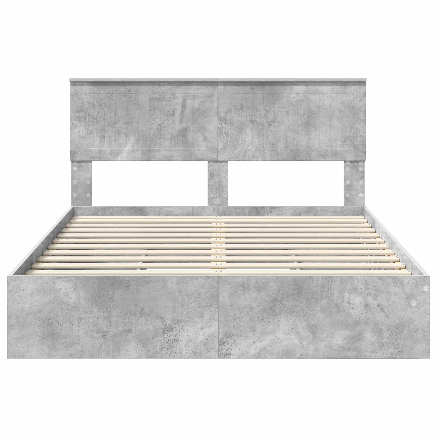 Opslag bed met hoofdeinde Beton Grijs 135 x 190 cm Bewerkt hout is nu te koop bij PeponiXL, paradijselijk wonen!