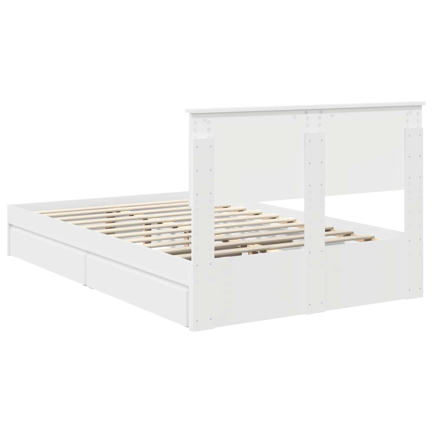 Opslag bed met hoofdeinde Wit 120 x 190 cm Bewerkt hout is nu te koop bij PeponiXL, paradijselijk wonen!