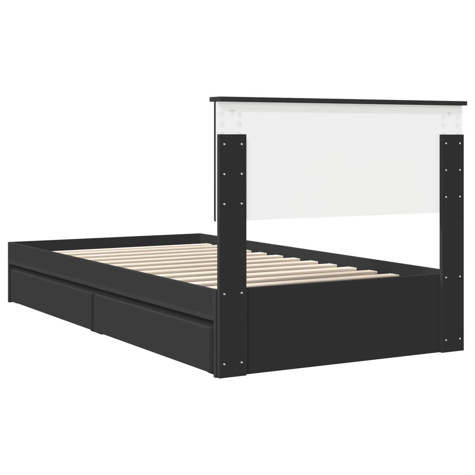 Opslag bed met hoofdeinde Zwart 100 x 200 cm Bewerkt hout is nu te koop bij PeponiXL, paradijselijk wonen!
