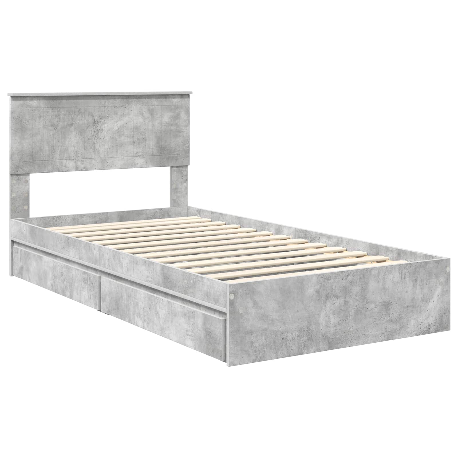 Opslag bed met hoofdeinde Beton Grijs 100 x 200 cm Bewerkt hout is nu te koop bij PeponiXL, paradijselijk wonen!