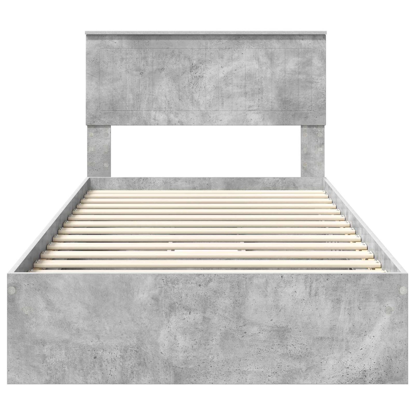 Opslag bed met hoofdeinde Beton Grijs 100 x 200 cm Bewerkt hout is nu te koop bij PeponiXL, paradijselijk wonen!