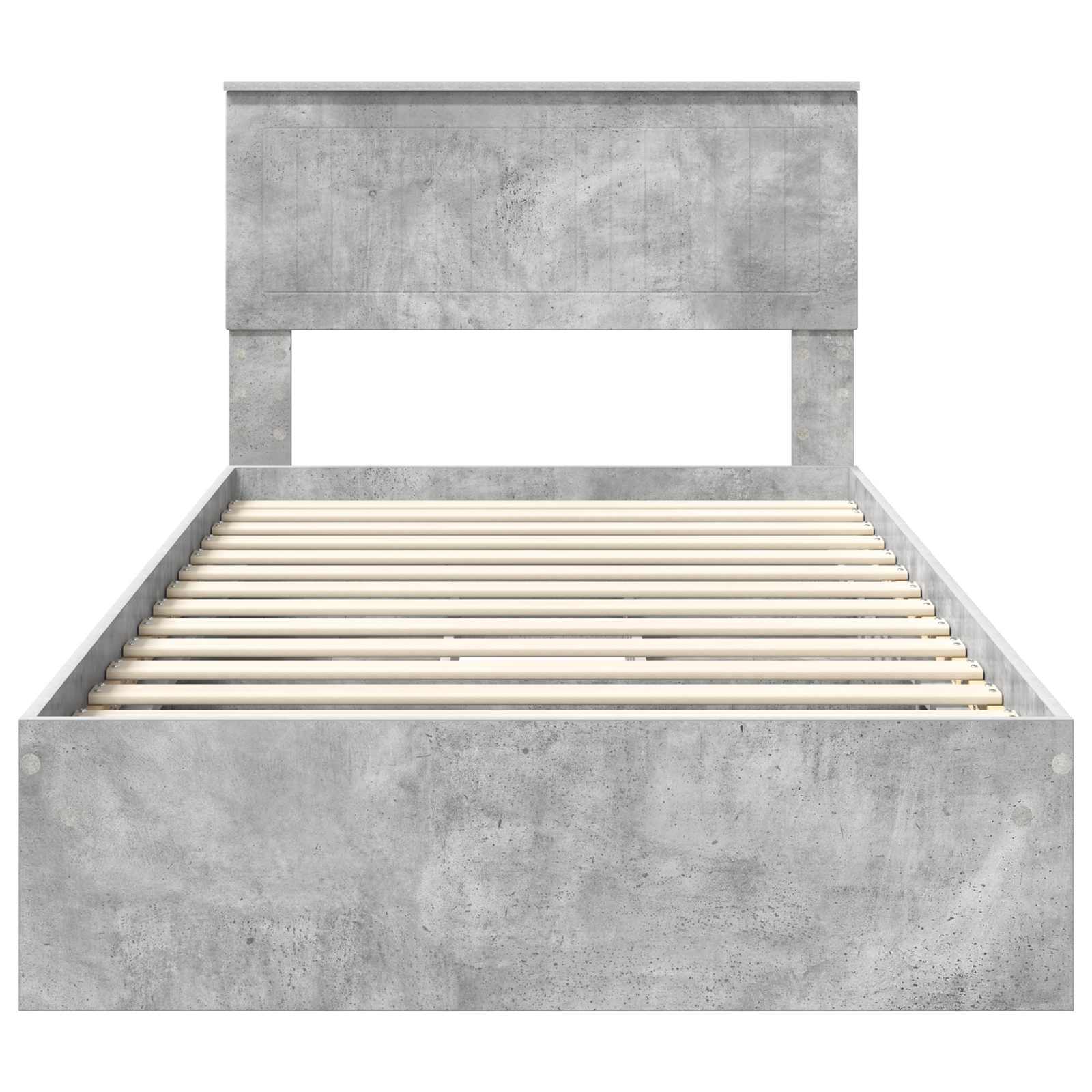 Opslag bed met hoofdeinde Beton Grijs 100 x 200 cm Bewerkt hout is nu te koop bij PeponiXL, paradijselijk wonen!