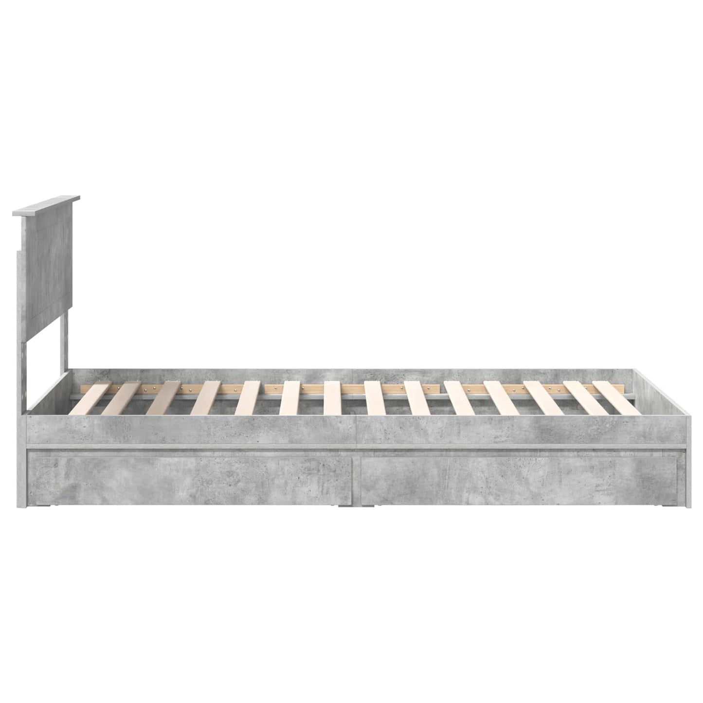 Opslag bed met hoofdeinde Beton Grijs 100 x 200 cm Bewerkt hout is nu te koop bij PeponiXL, paradijselijk wonen!