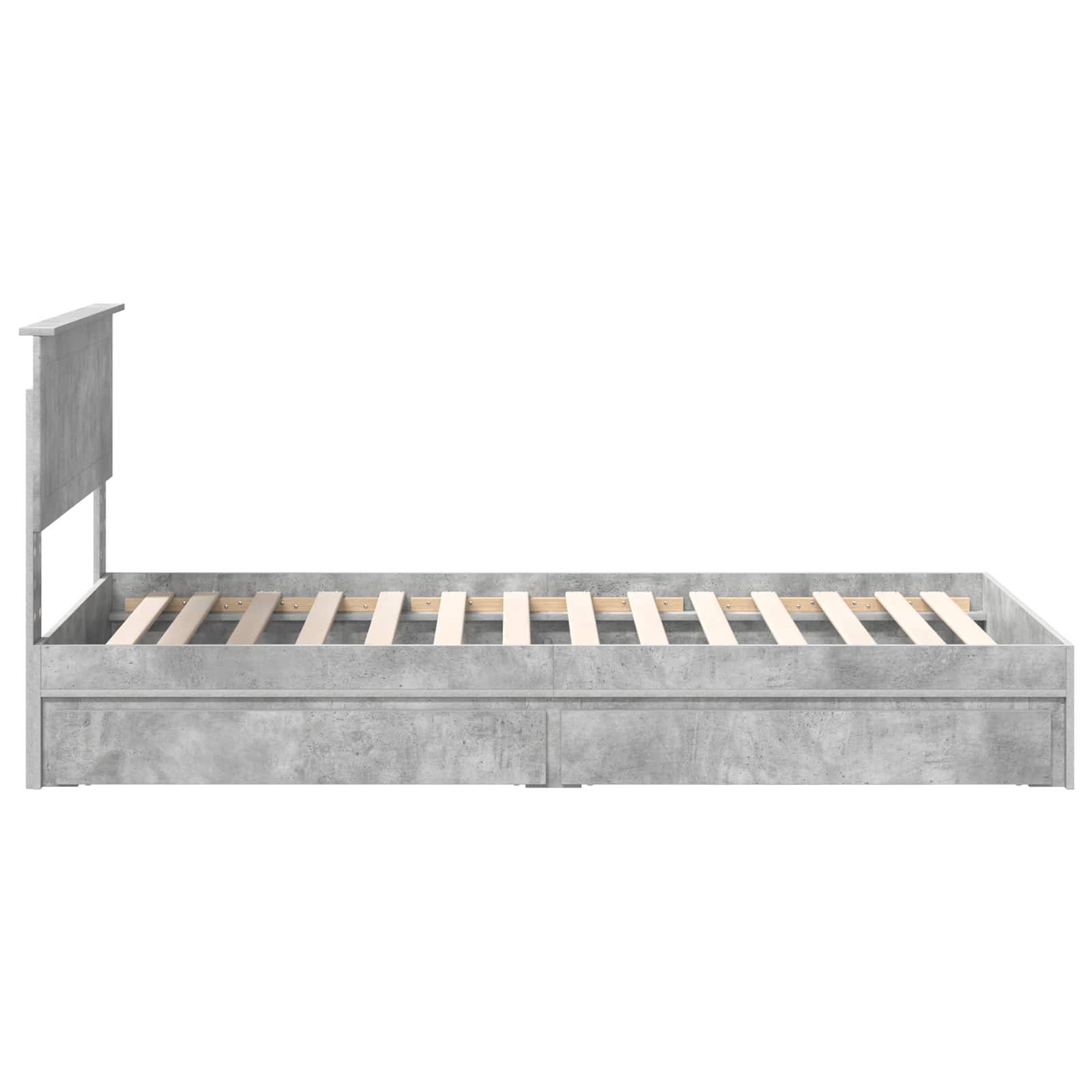 Opslag bed met hoofdeinde Beton Grijs 100 x 200 cm Bewerkt hout is nu te koop bij PeponiXL, paradijselijk wonen!