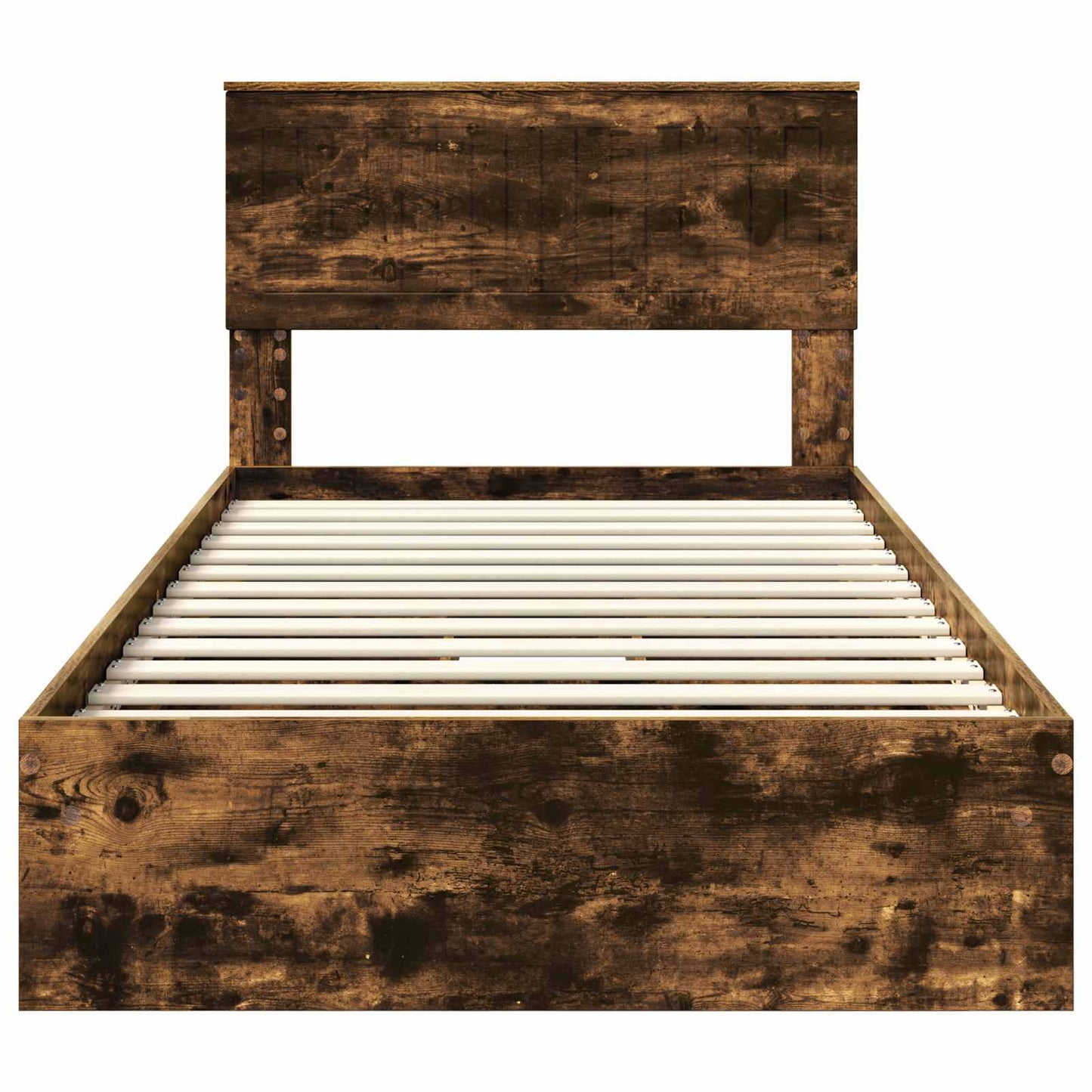 Opslag bed met lade Gerookt eiken 100 x 200 cm Bewerkt hout is nu te koop bij PeponiXL, paradijselijk wonen!