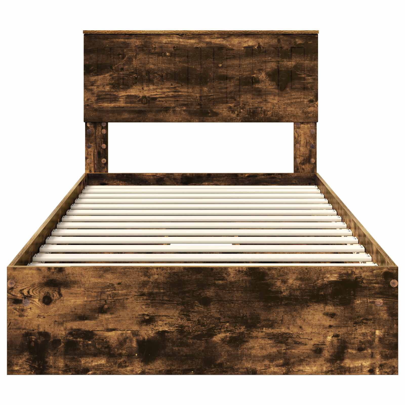 Opslag bed met lade Gerookt eiken 100 x 200 cm Bewerkt hout is nu te koop bij PeponiXL, paradijselijk wonen!