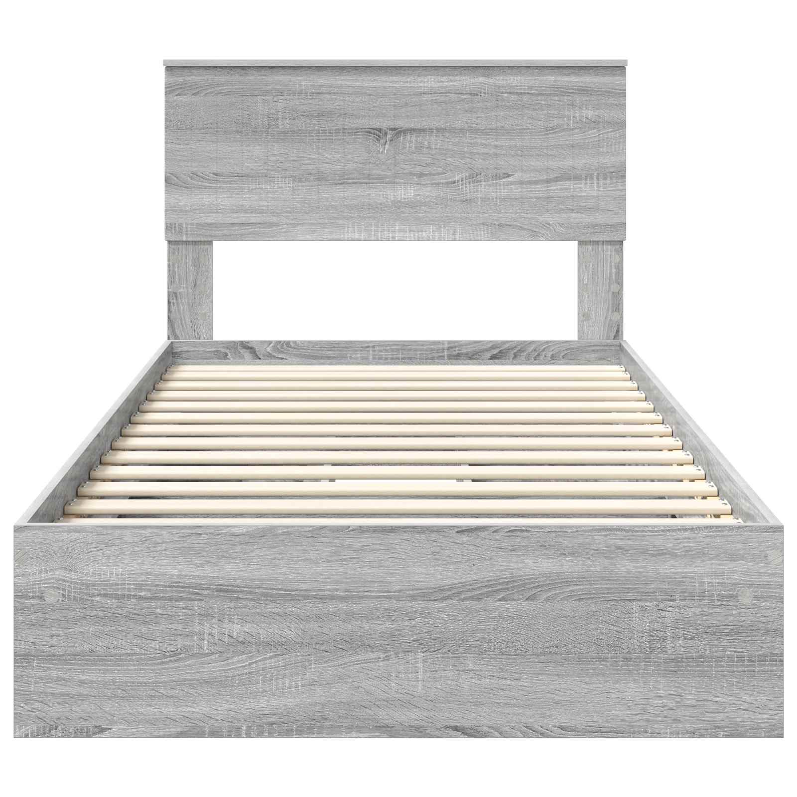Opslag bed met lade Grijs Sonoma 100 x 200 cm Bewerkt hout is nu te koop bij PeponiXL, paradijselijk wonen!