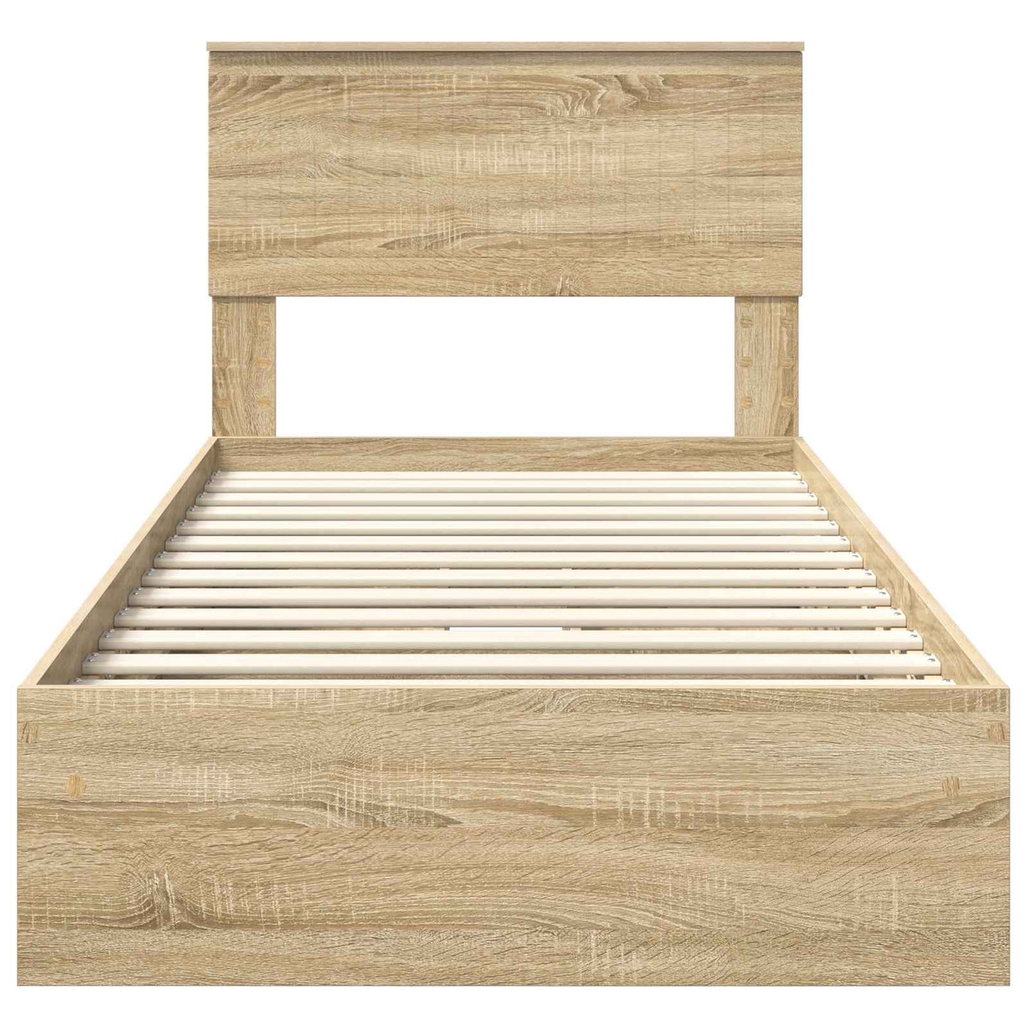 Opslag bed met hoofdeinde Sonoma Eiken 90 x 200 cm Bewerkt hout is nu te koop bij PeponiXL, paradijselijk wonen!