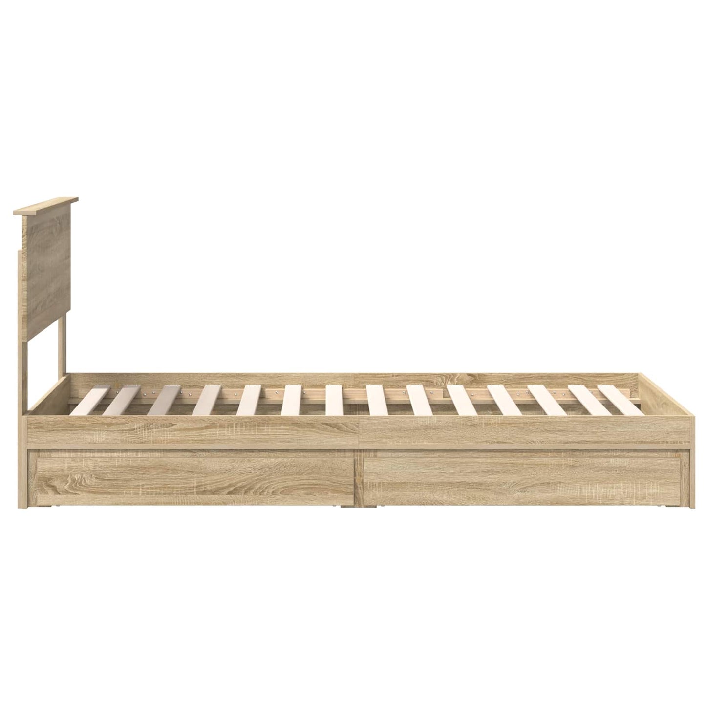 Opslag bed met hoofdeinde Sonoma Eiken 90 x 190 cm Bewerkt hout is nu te koop bij PeponiXL, paradijselijk wonen!
