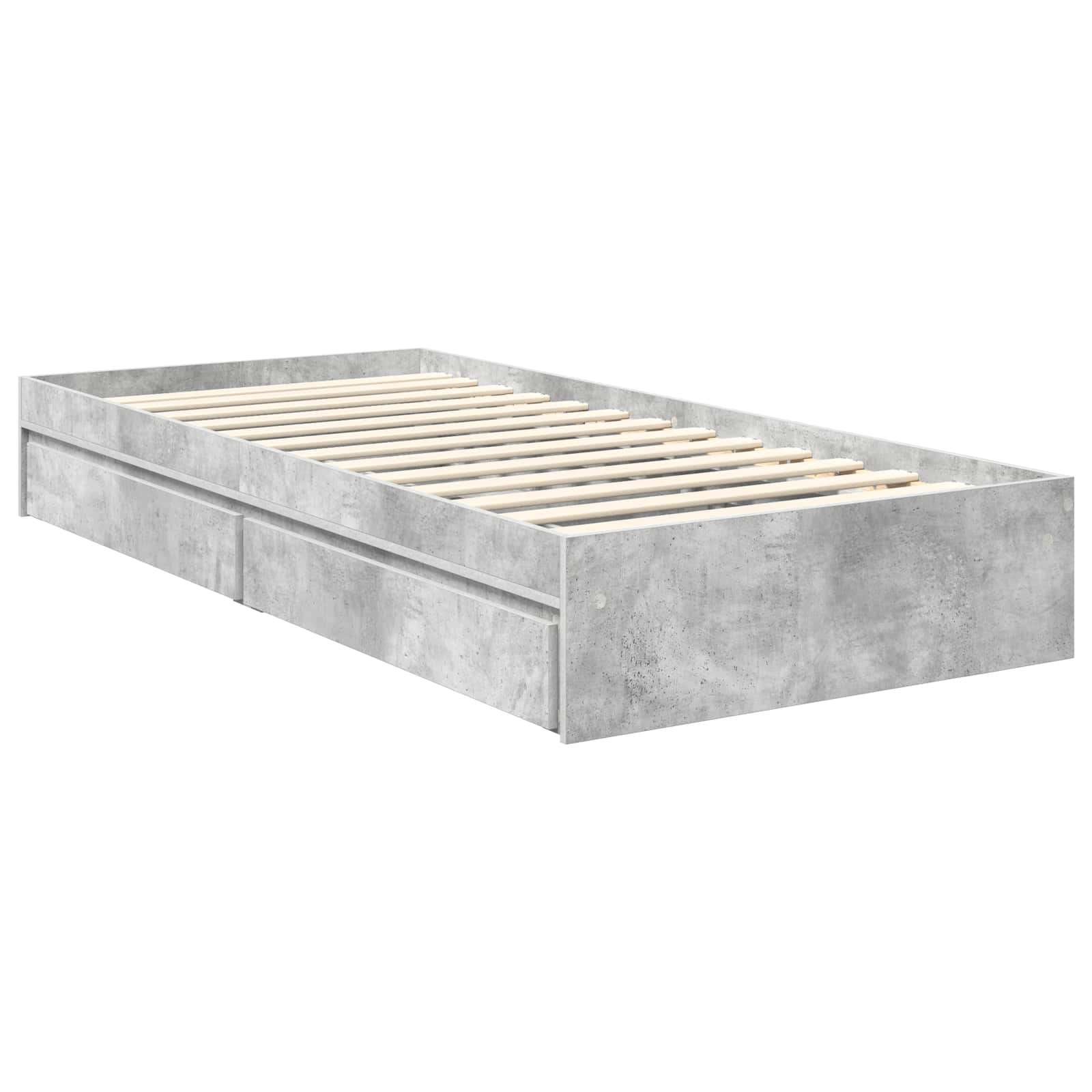 Opslag bed met hoofdeinde Beton Grijs 90 x 190 cm Bewerkt hout is nu te koop bij PeponiXL, paradijselijk wonen!