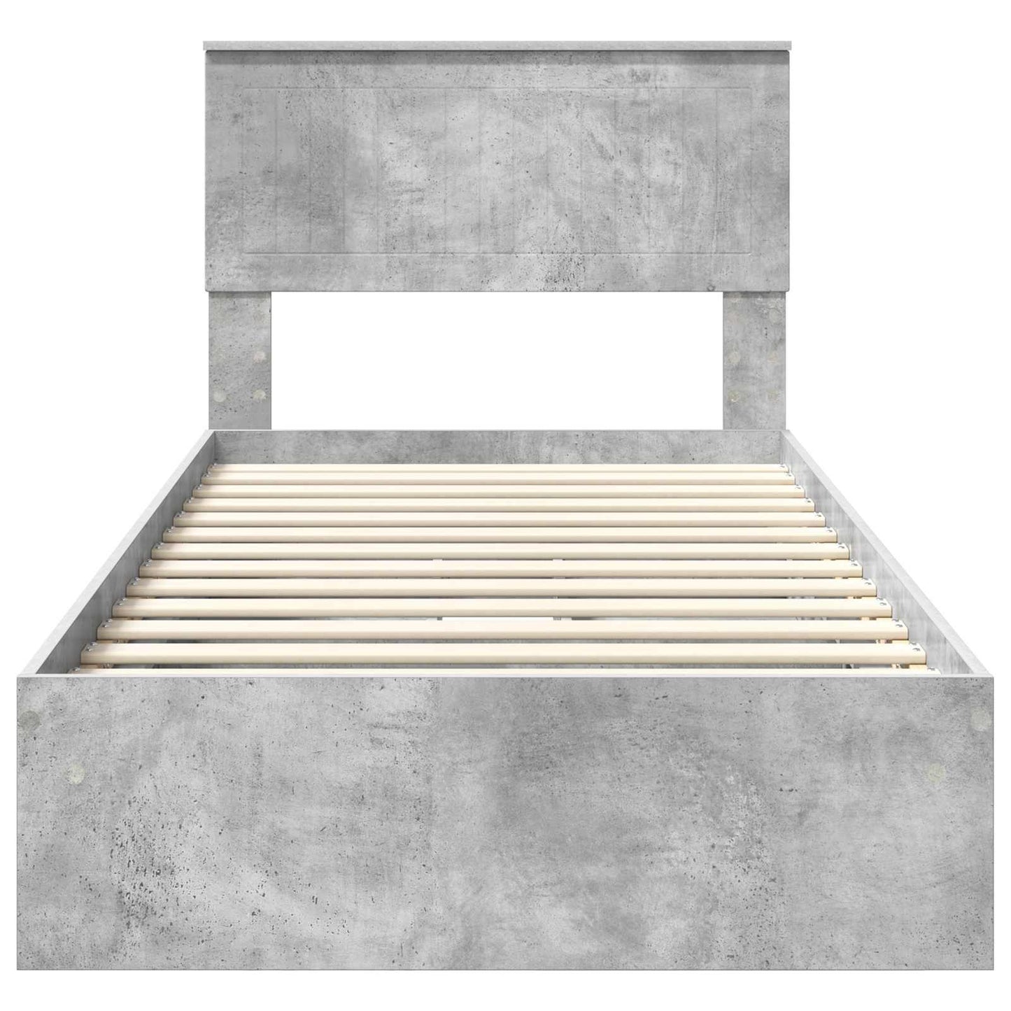 Opslag bed met hoofdeinde Beton Grijs 90 x 190 cm Bewerkt hout is nu te koop bij PeponiXL, paradijselijk wonen!