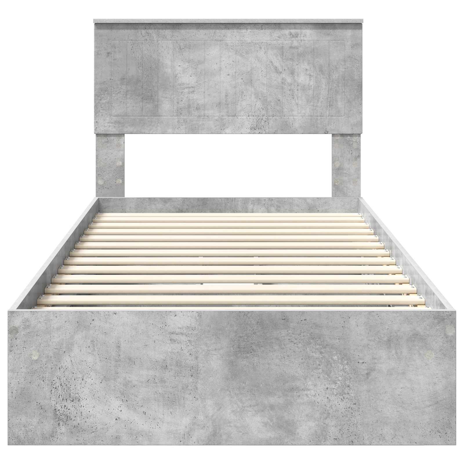 Opslag bed met hoofdeinde Beton Grijs 90 x 190 cm Bewerkt hout is nu te koop bij PeponiXL, paradijselijk wonen!