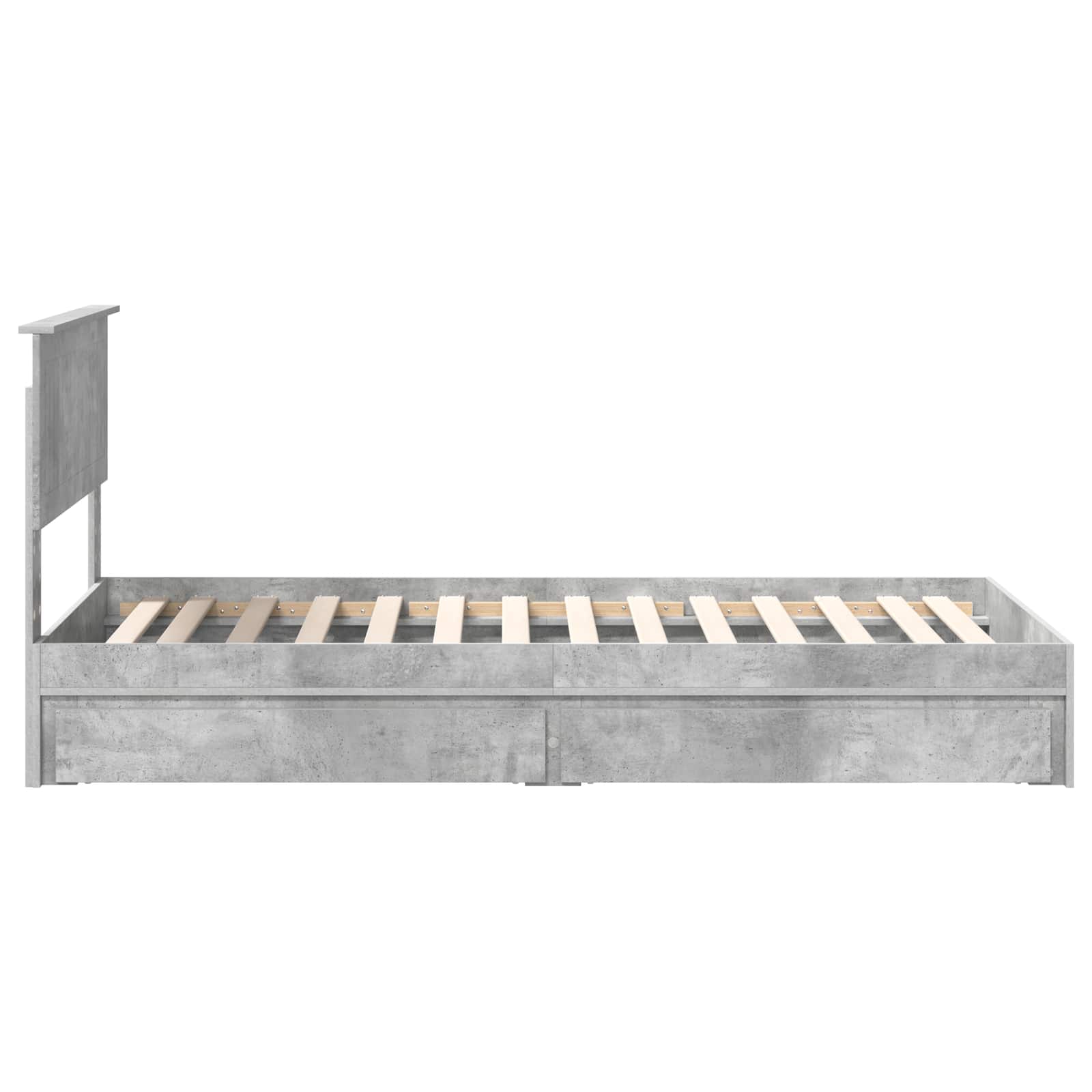 Opslag bed met hoofdeinde Beton Grijs 90 x 190 cm Bewerkt hout is nu te koop bij PeponiXL, paradijselijk wonen!
