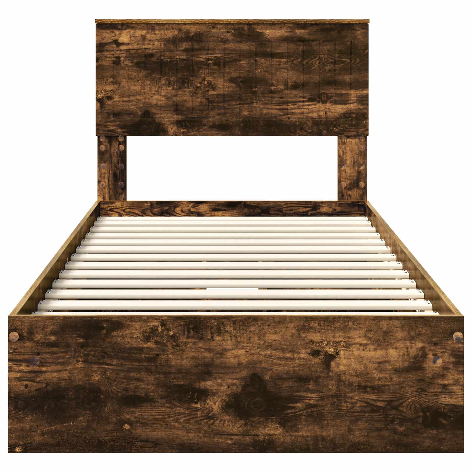 Opslag bed met lade Gerookt eiken 90 x 190 cm Bewerkt hout is nu te koop bij PeponiXL, paradijselijk wonen!