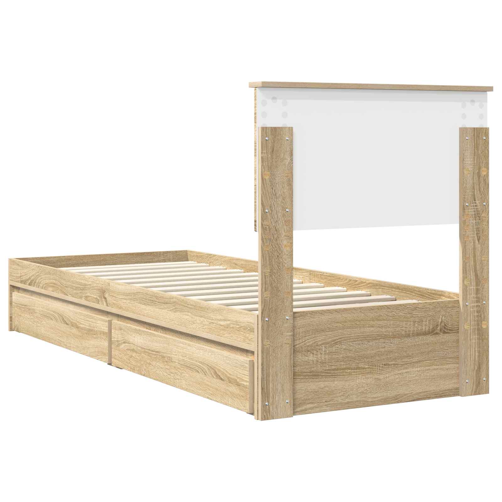 Opslag bed met hoofdeinde Sonoma Eiken 75 x 190 cm Bewerkt hout is nu te koop bij PeponiXL, paradijselijk wonen!