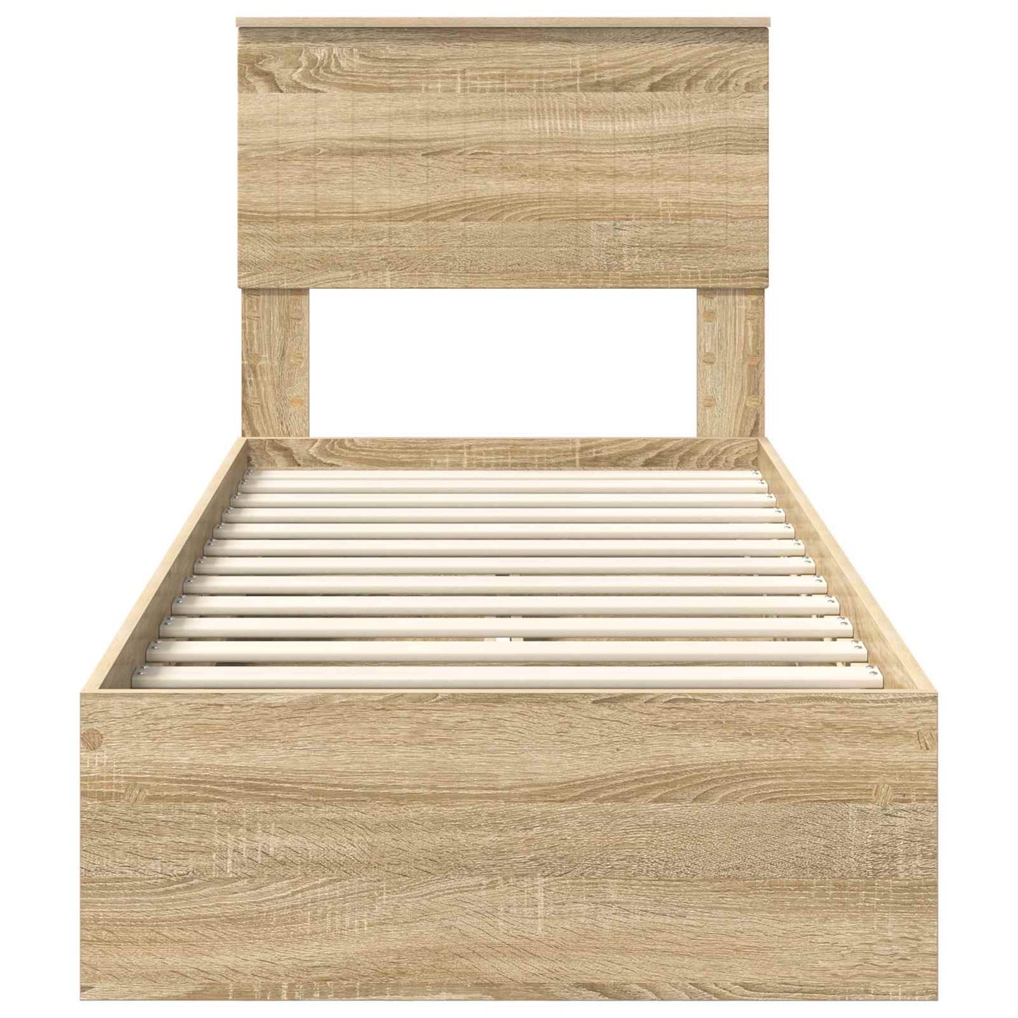 Opslag bed met hoofdeinde Sonoma Eiken 75 x 190 cm Bewerkt hout is nu te koop bij PeponiXL, paradijselijk wonen!
